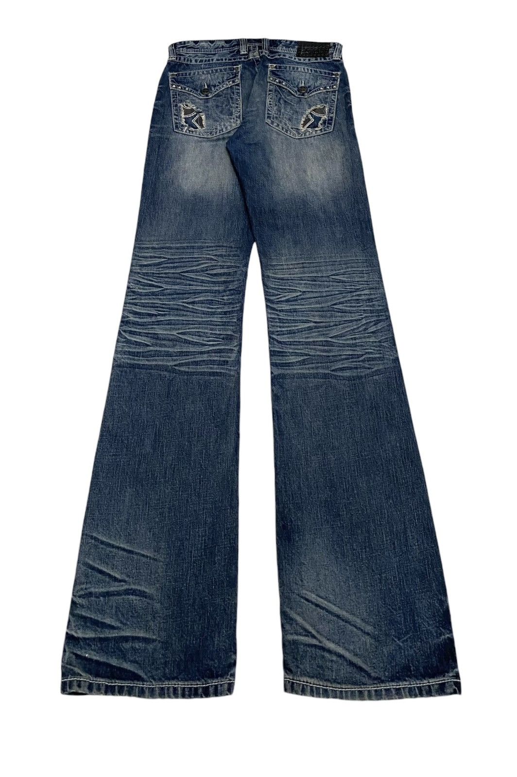 Affliction × If Six Was Nine Rare Vintage Afeliction Black Preminum Flared Jeans 2000s Size US 34 / EU 50 - 2 Thumbnail