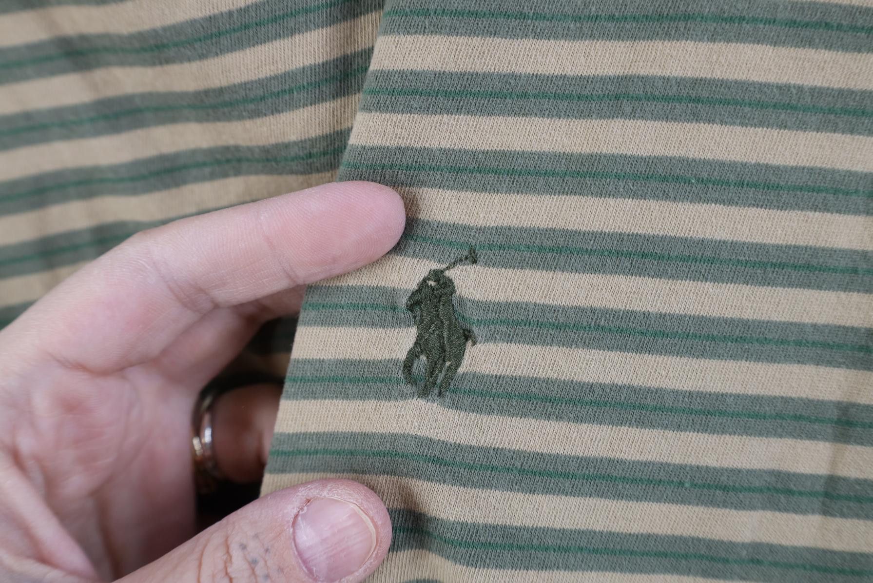 Polo Ralph Lauren Vintage 90s Ralph Lauren Tone Striped Short Sleeve T-Shirt Size US XL / EU 56 / 4 - 4 Thumbnail