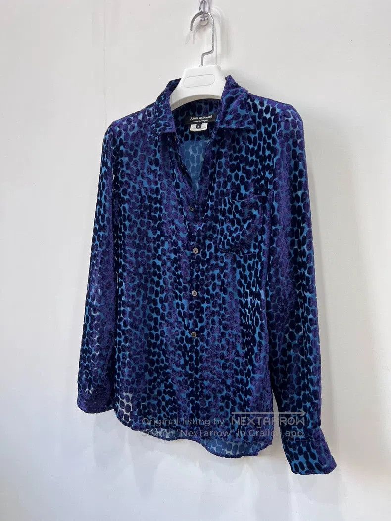 Junya Watanabe Junya Watanabe Purple Velvet Polka Dot Transparent Shirt Size S / US 4 / IT 40 - 1 Thumbnail