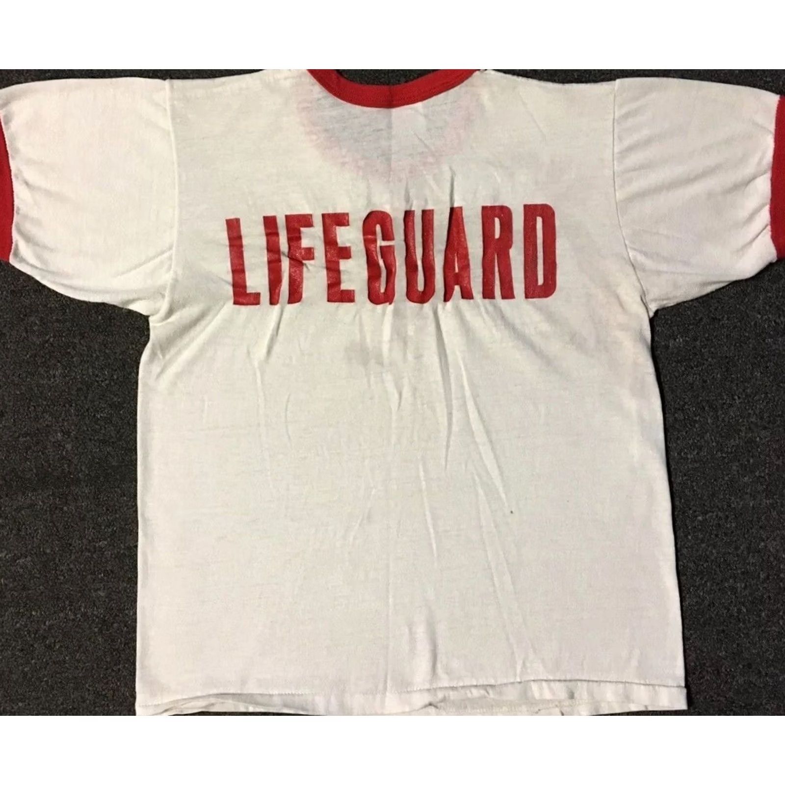 Russell Athletic VINTAGE Russell Athletic T-Shirt XS Lifeguard Ringer 70s Samena Swim Club Bellevue Washington White Red Grunge Beach Street Punk Retro USA Mens XS Size US XS / EU 42 / 0 - 2 Thumbnail