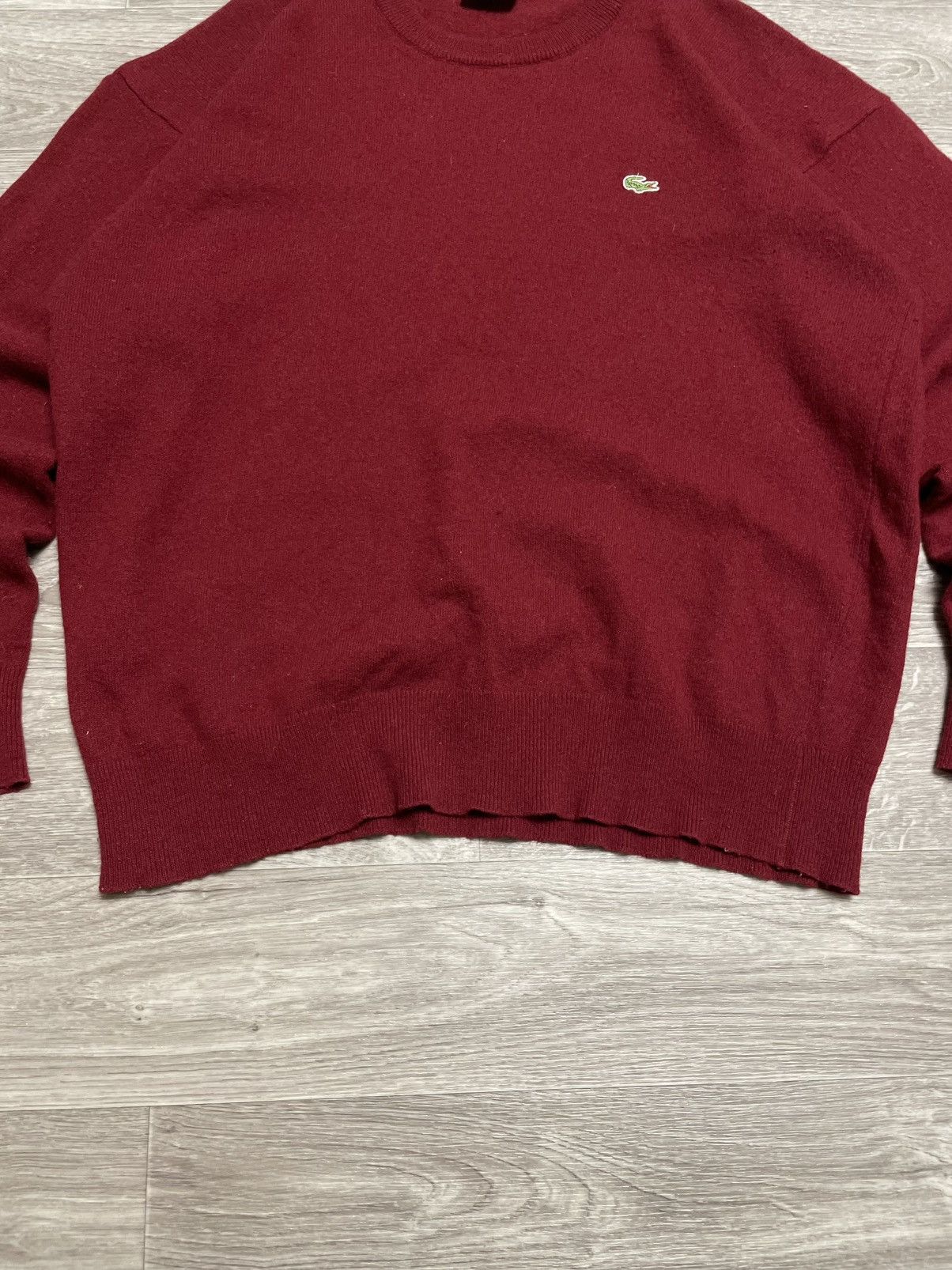Lacoste Vintage Lacoste Burgundy Lambswool Sweater Size US XL / EU 56 / 4 - 3 Thumbnail