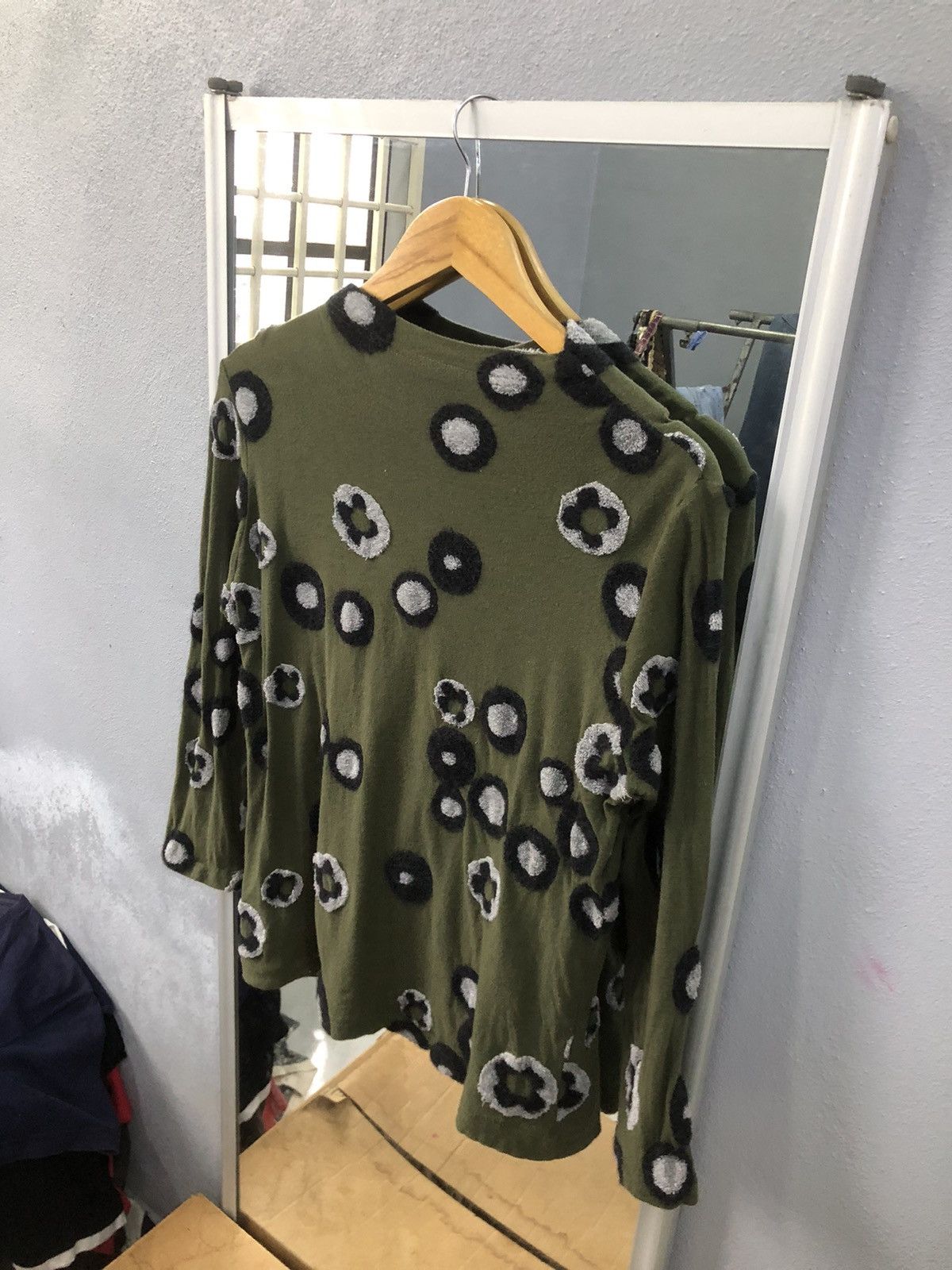 Japanese Brand En Cloche Olive Circle Pattern Long Sleeve Top Size S / US 4 / IT 40 - 10 Thumbnail