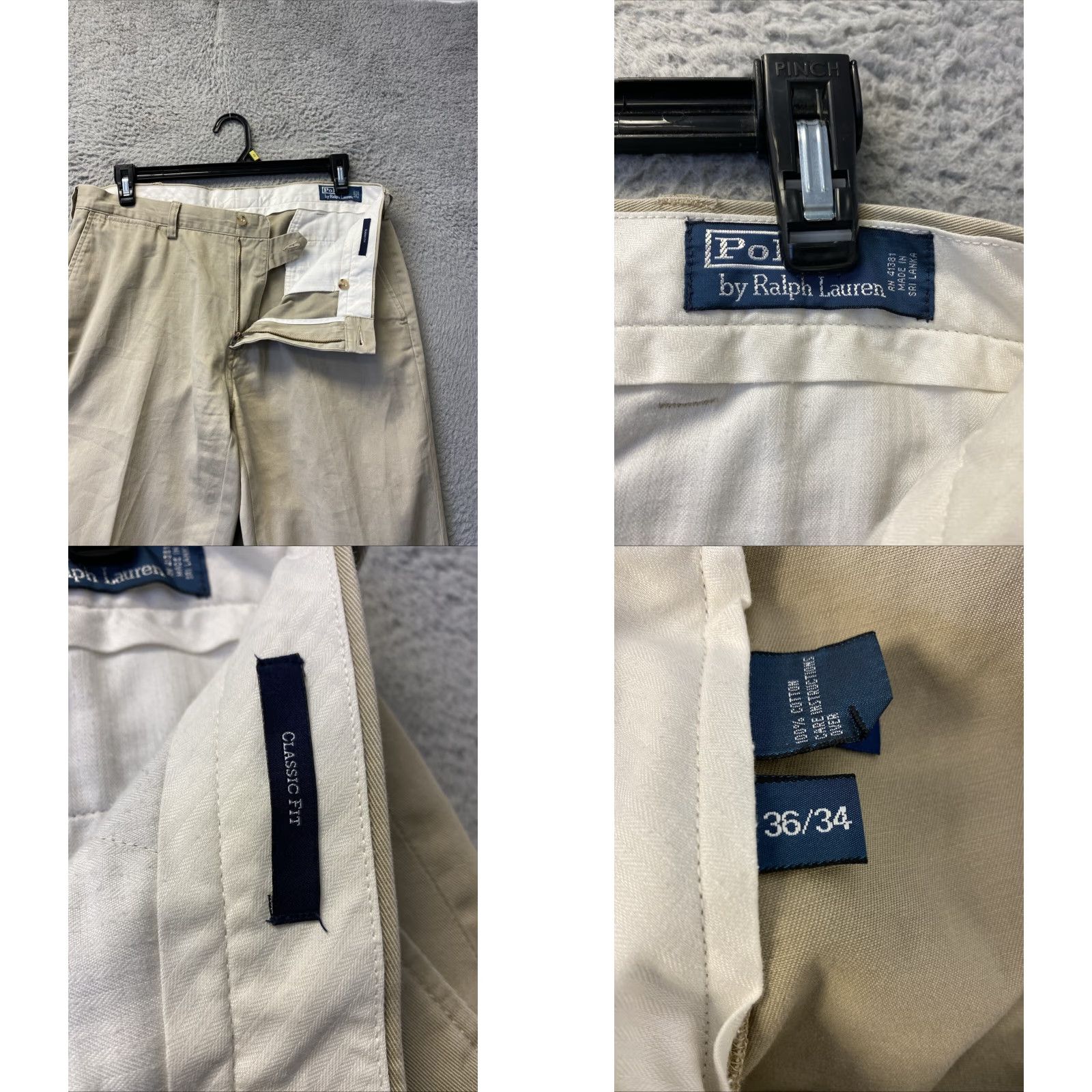 Polo Ralph Lauren VINTAGE Polo Ralph Lauren Chino Pants Men's 36x34 Beige Cotton 90s Casual Workwear Size US M / EU 48-50 / 2 - 8 Thumbnail
