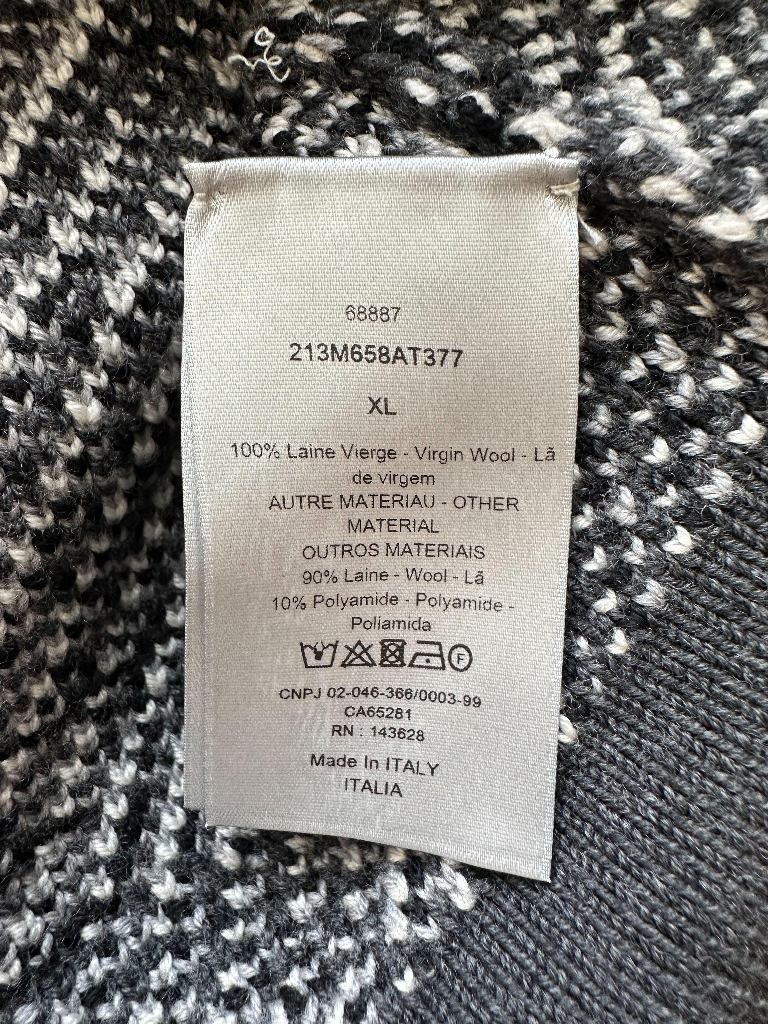 Dior Dior Black & Grey Oblique Knit Sweater Size US XL / EU 56 / 4 - 5 Thumbnail