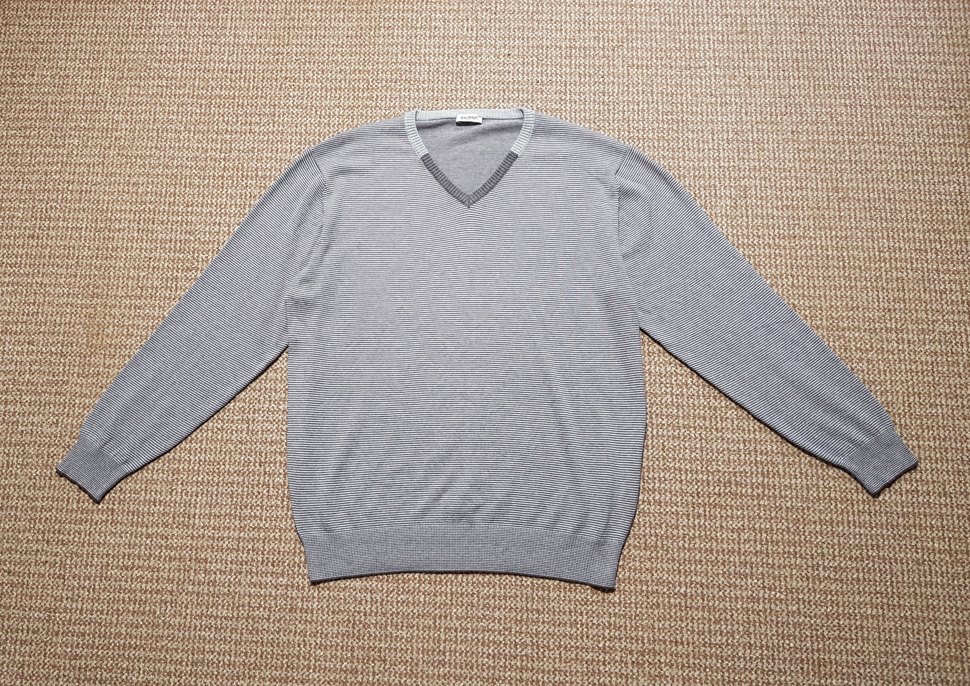 Balmain Balmain Vintage Men's Stripe V Neck Jumper Pullover sz XXL Size US XXL / EU 58 / 5 - 6 Thumbnail