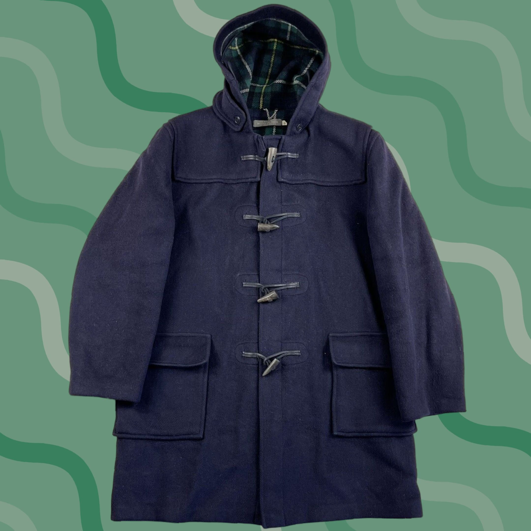 Brooks Brothers VINTAGE Brooks Brothers Wool Coat Loden Overcoat 80s Heavyweight Mens Blue Size 46 Size US S / EU 44-46 / 1 - 1 Thumbnail