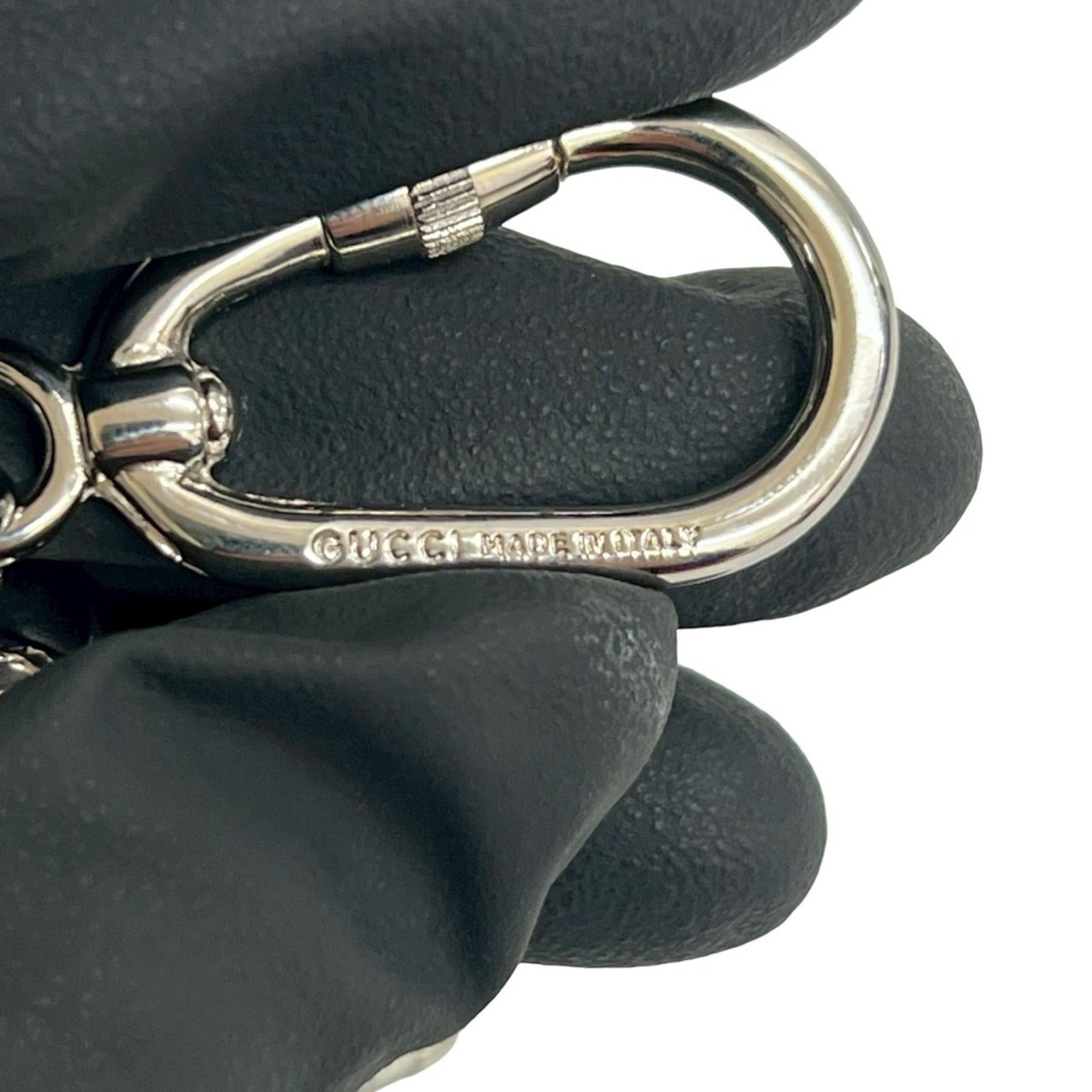 Gucci Gucci Logo Metal Keychain Key Ring Carabiner Silver 40311 Size ONE SIZE - 1 Thumbnail