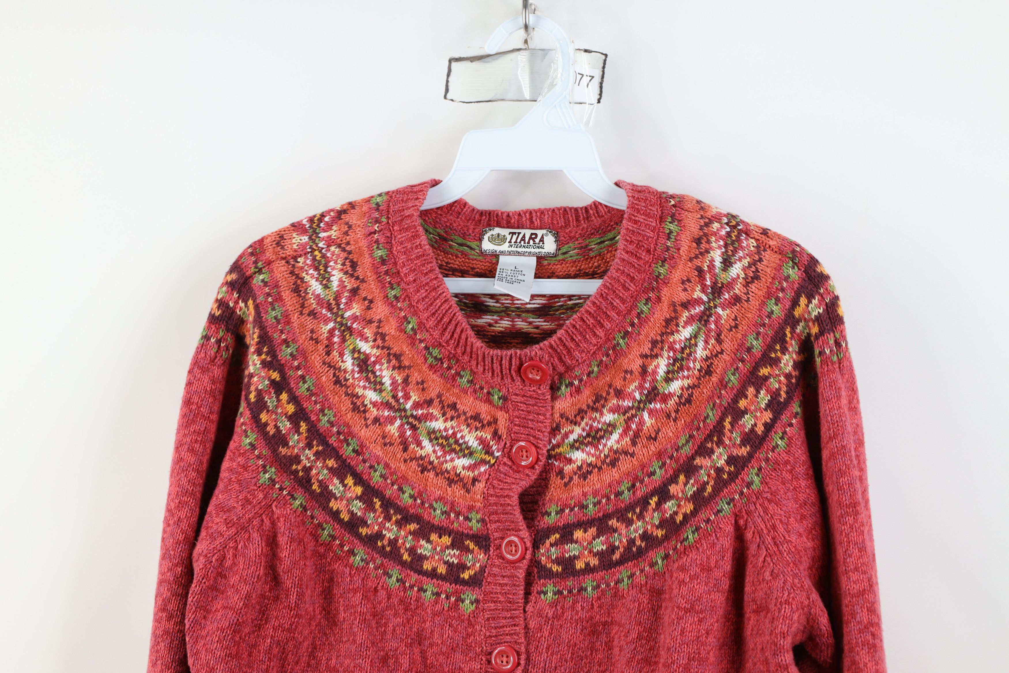 Vintage Vintage 90s Streetwear Fair Isle Knit Cardigan Sweater Size L / US 10 / IT 46 - 2 Thumbnail