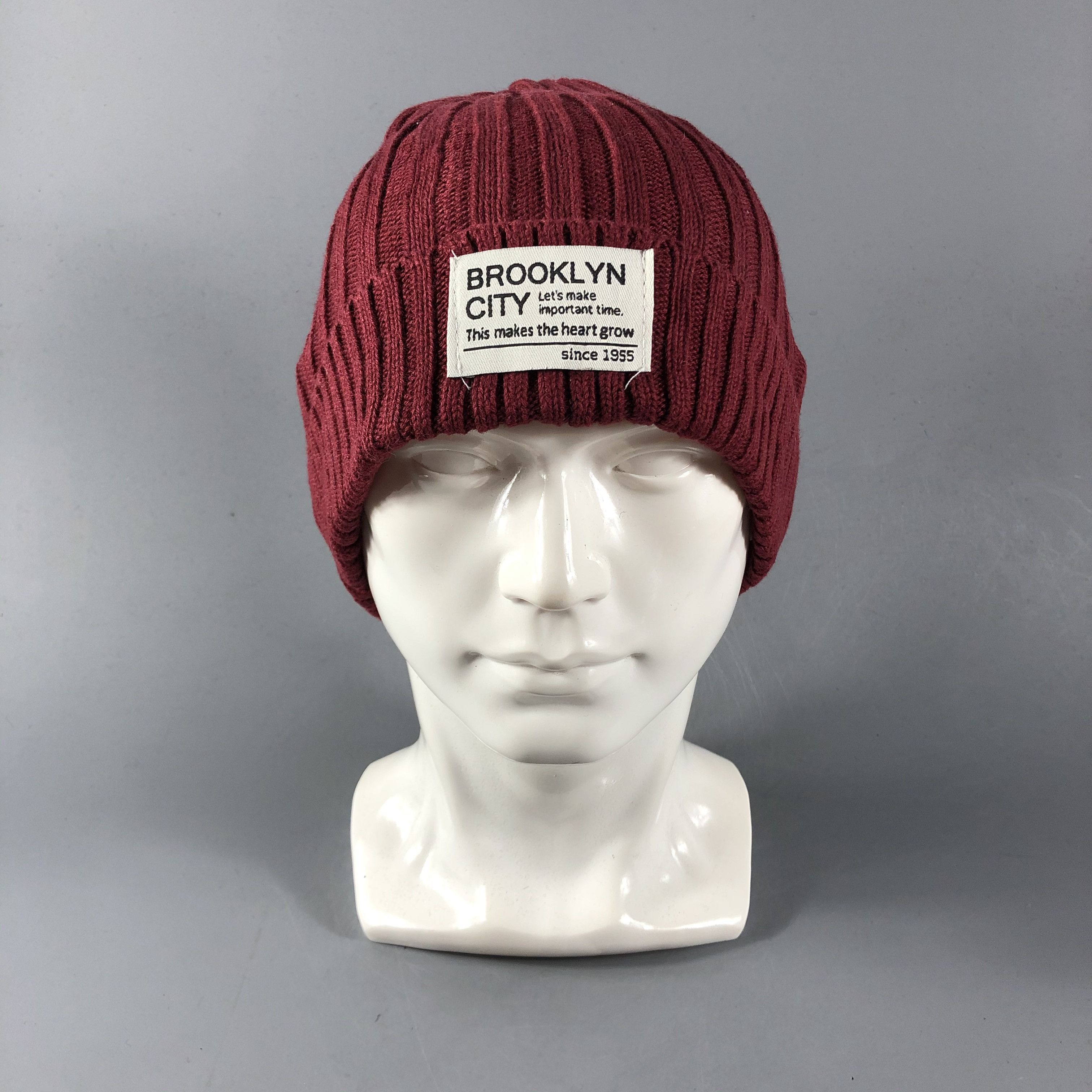 Vintage Brooklyn City Pleated Cotton Beanie Snowcap Snow Hat B646 Size ONE SIZE - 1 Thumbnail