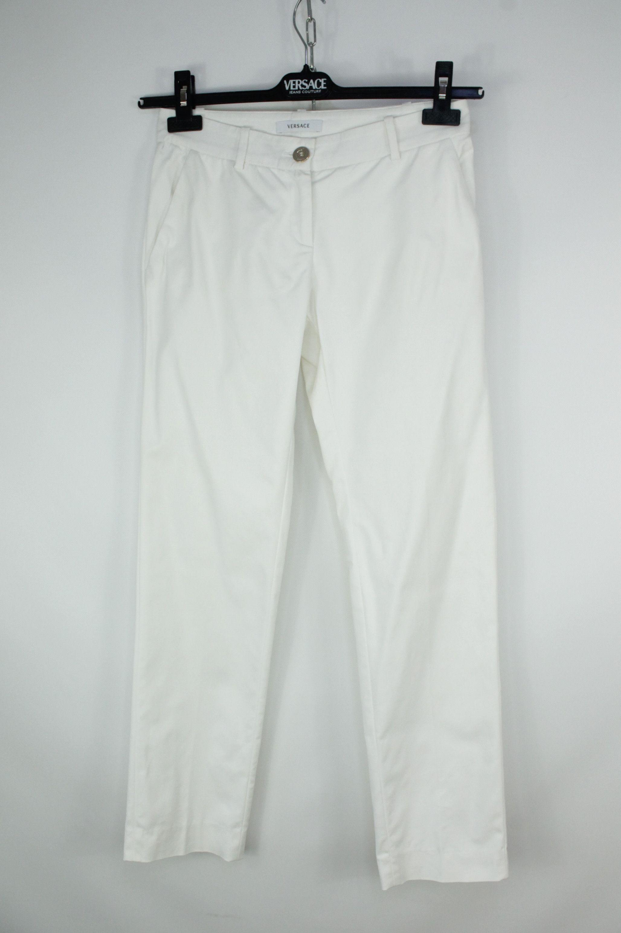 Versace Gianni Versace White Stretch Cotton Tailored Pants Suit Wmns Size XS / US 0-2 / IT 36-38 - 13 Thumbnail