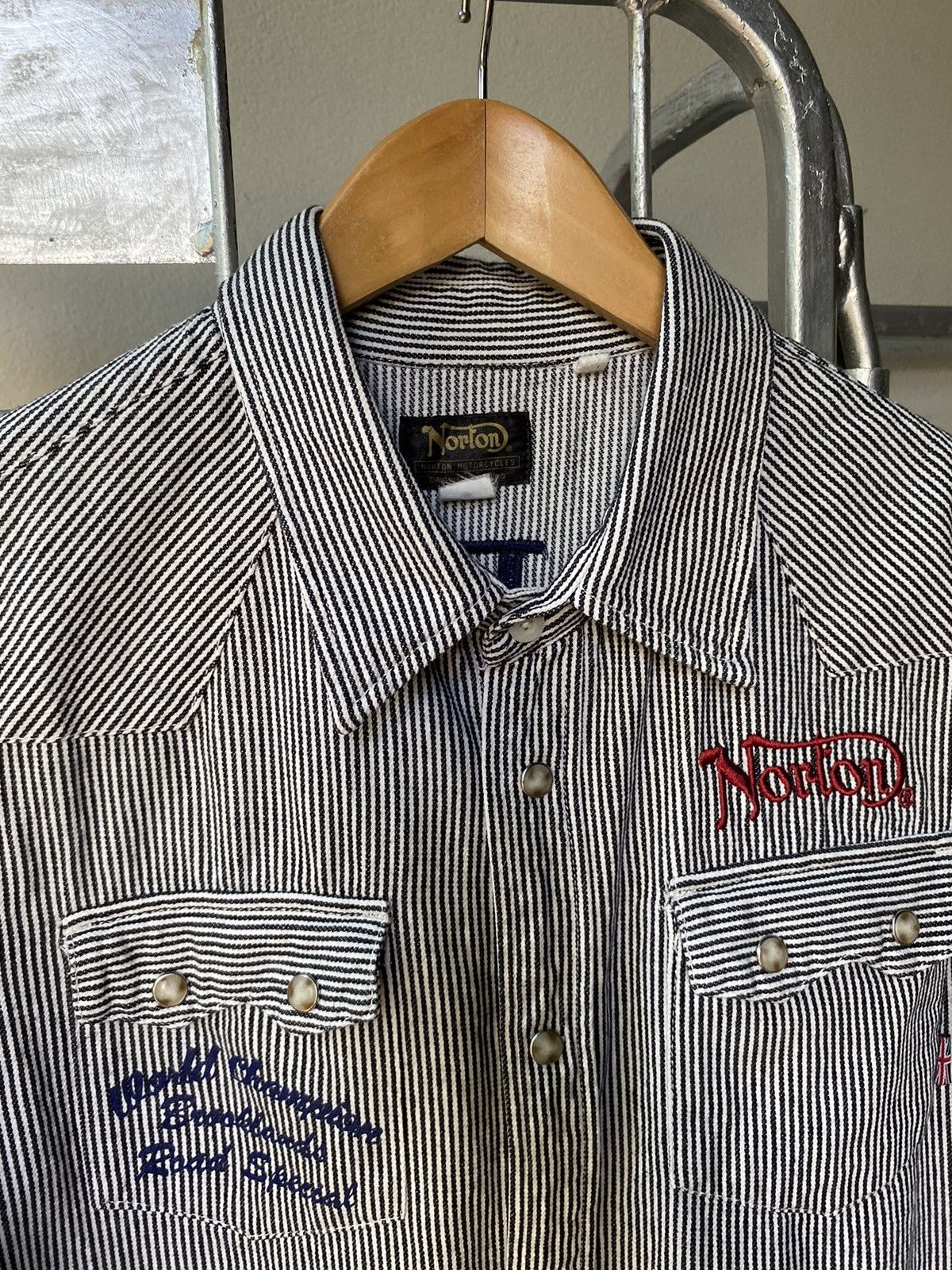 Norton Norton stripped embroidery shirt Size US M / EU 48-50 / 2 - 6 Thumbnail