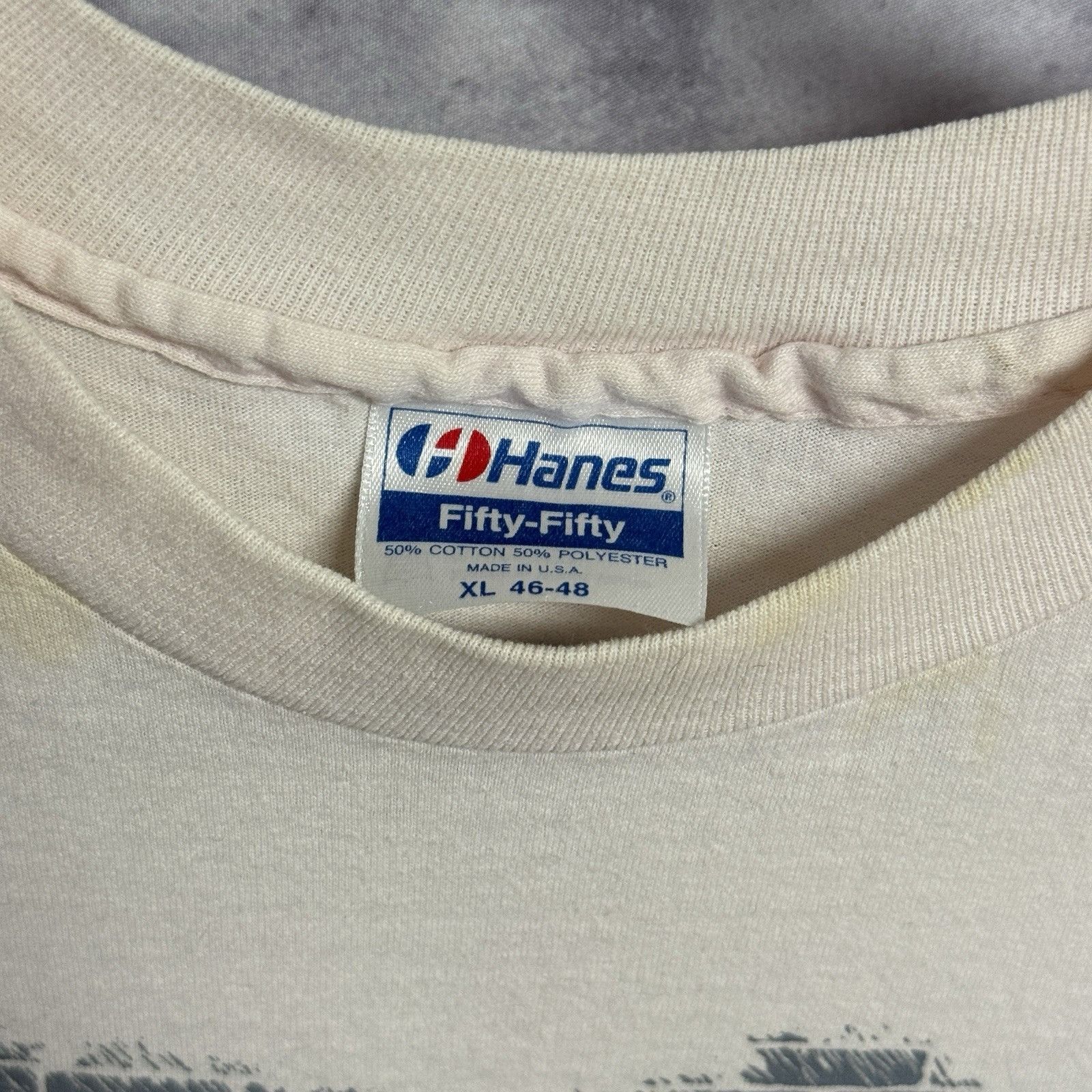 Vintage Vintage 90s Graffiti Night T Shirt Mens XL 22.5x29.5 White S Size US XL / EU 56 / 4 - 4 Thumbnail