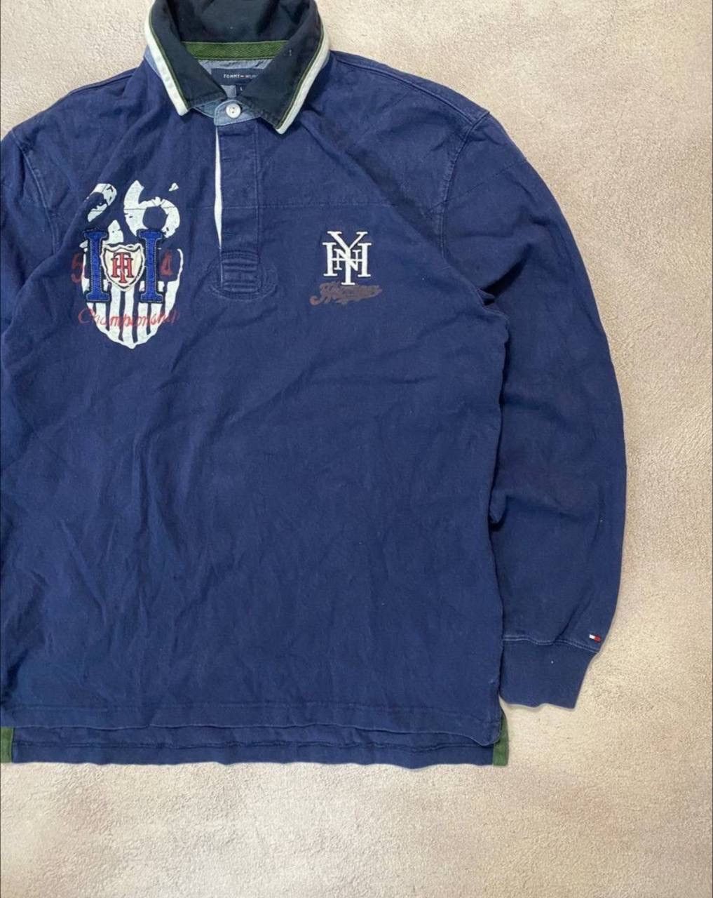 Polo Ralph Lauren × Vintage Vintage Polo Ralph Lauren style Distressed Rugby Sweatshirt Size US L / EU 52-54 / 3 - 3 Thumbnail