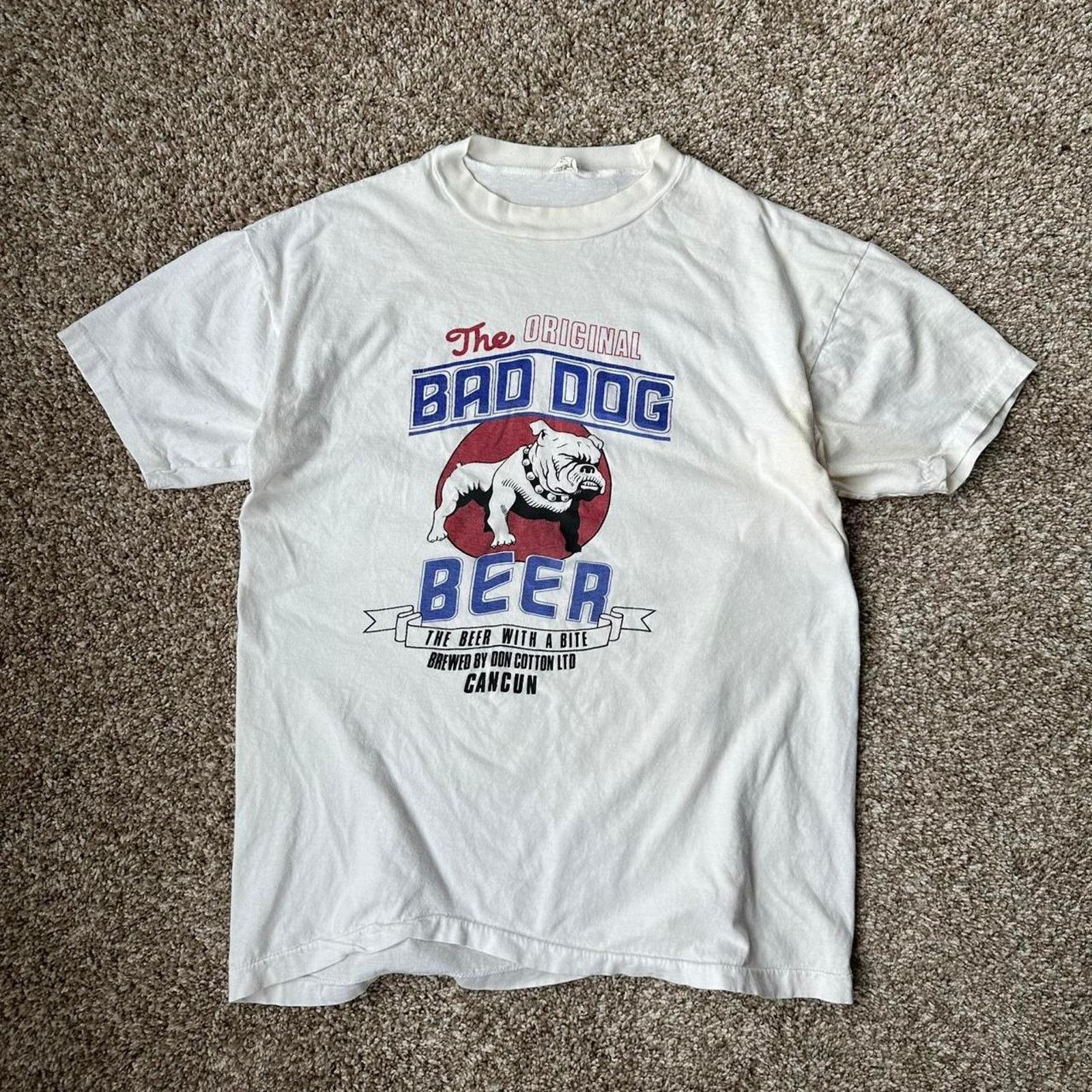 Vintage Vintage 80s Fitted Bad Dog Beer Bulldog Graphic Shirt Size US M / EU 48-50 / 2 - 1 Thumbnail