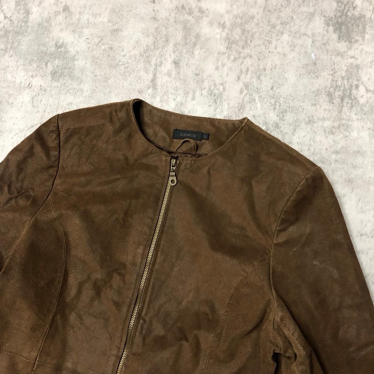 Other Brown suede leather jacket with zipper detail #leatherjacket Size L / US 10 / IT 46 - 2 Thumbnail
