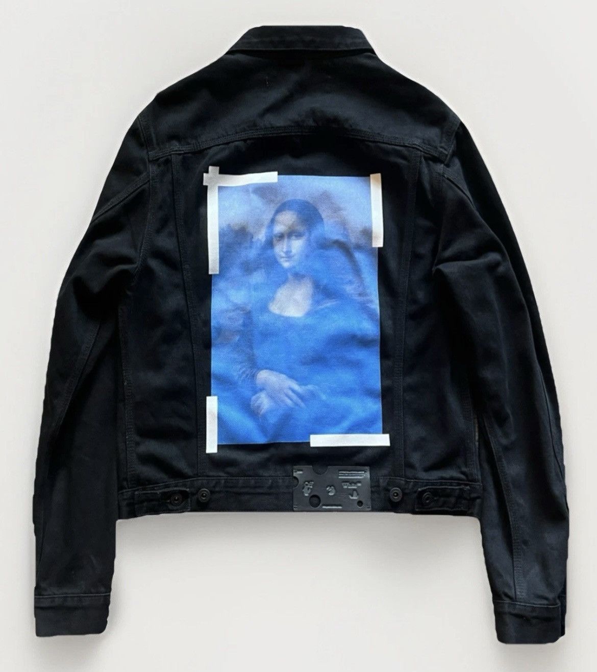 Off-White × Virgil Abloh OFF-WHITE⚡️Men size M "Mona Lisa" black denim trucker jacket Size US M / EU 48-50 / 2 - 1 Thumbnail