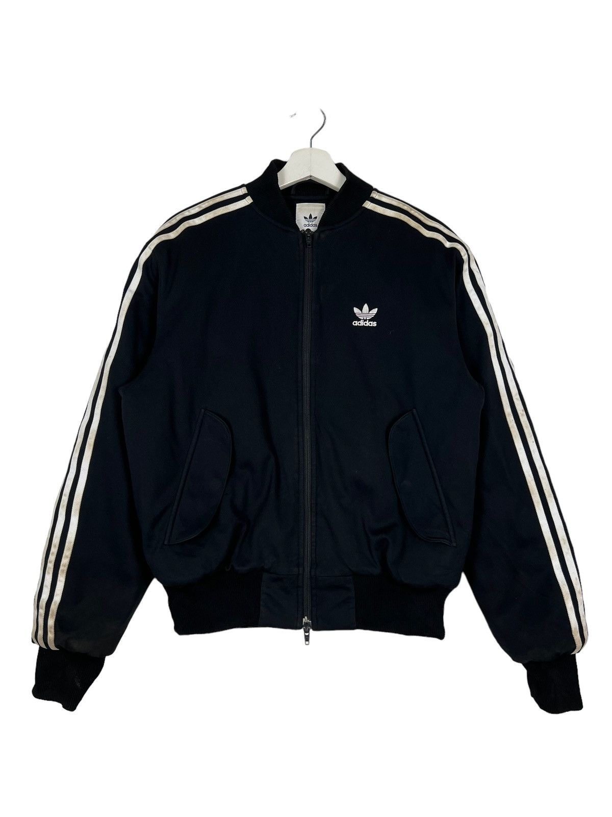 🔥 ADIDAS BLACK STRIPE BOMBER JACKET