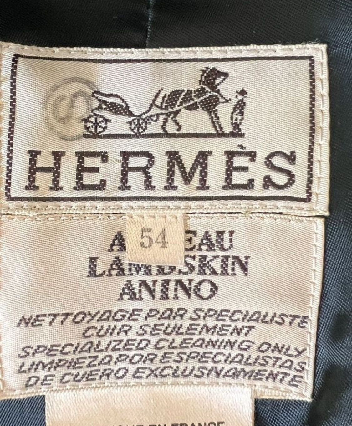 Hermes Hermes Leather Lambskin Logo Detail Jacket Black Size US L / EU 52-54 / 3 - 6 Thumbnail