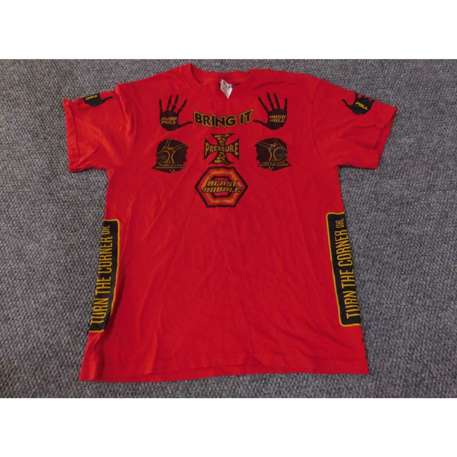 Fruit Of The Loom Wrestling Shirt Mens M Red Cotton Graphic Spartans Bring It 90s University Logo Fruit of the Loom Shirt Mens Size US M / EU 48-50 / 2 - 3 Thumbnail