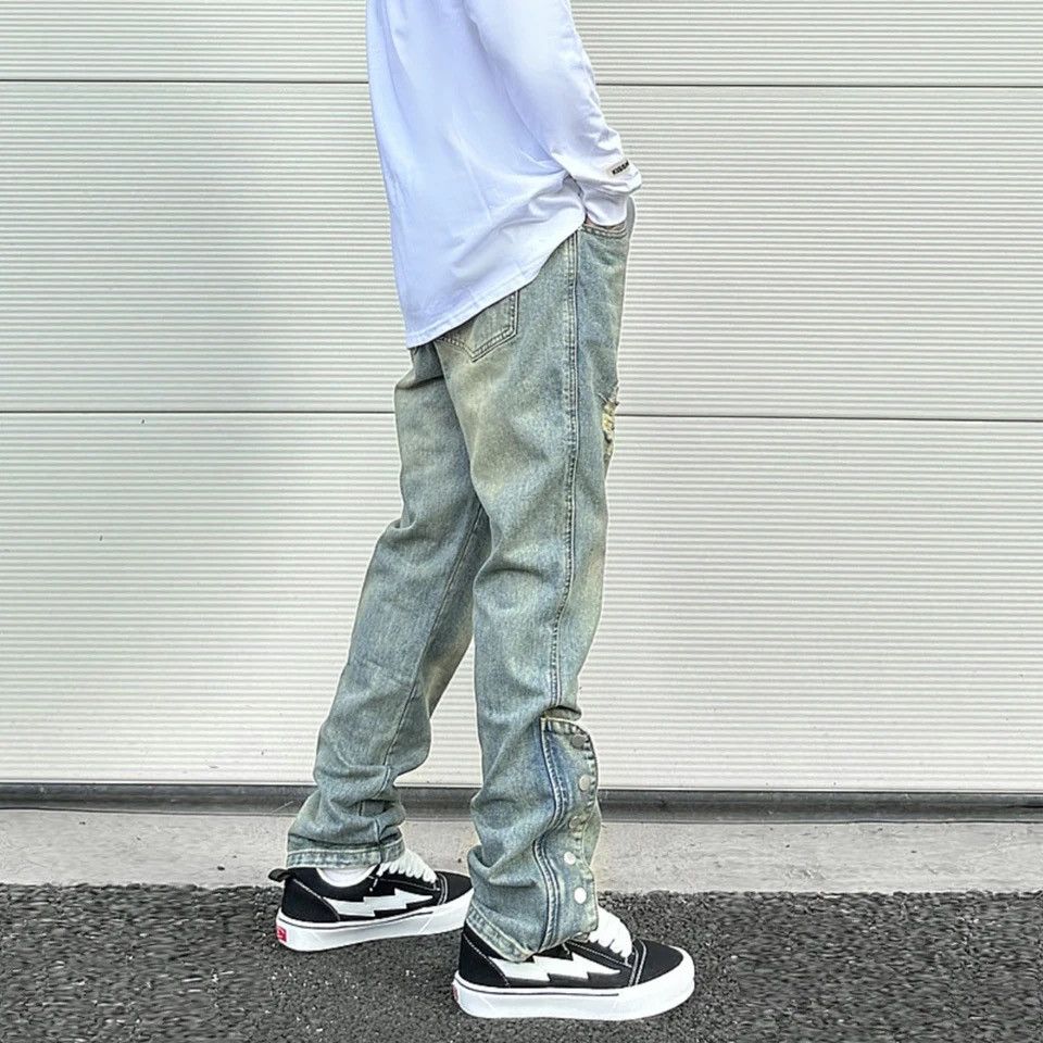 Japanese Brand × Vintage Distressed relaxed jeans side button Size US 30 / EU 46 - 3 Thumbnail