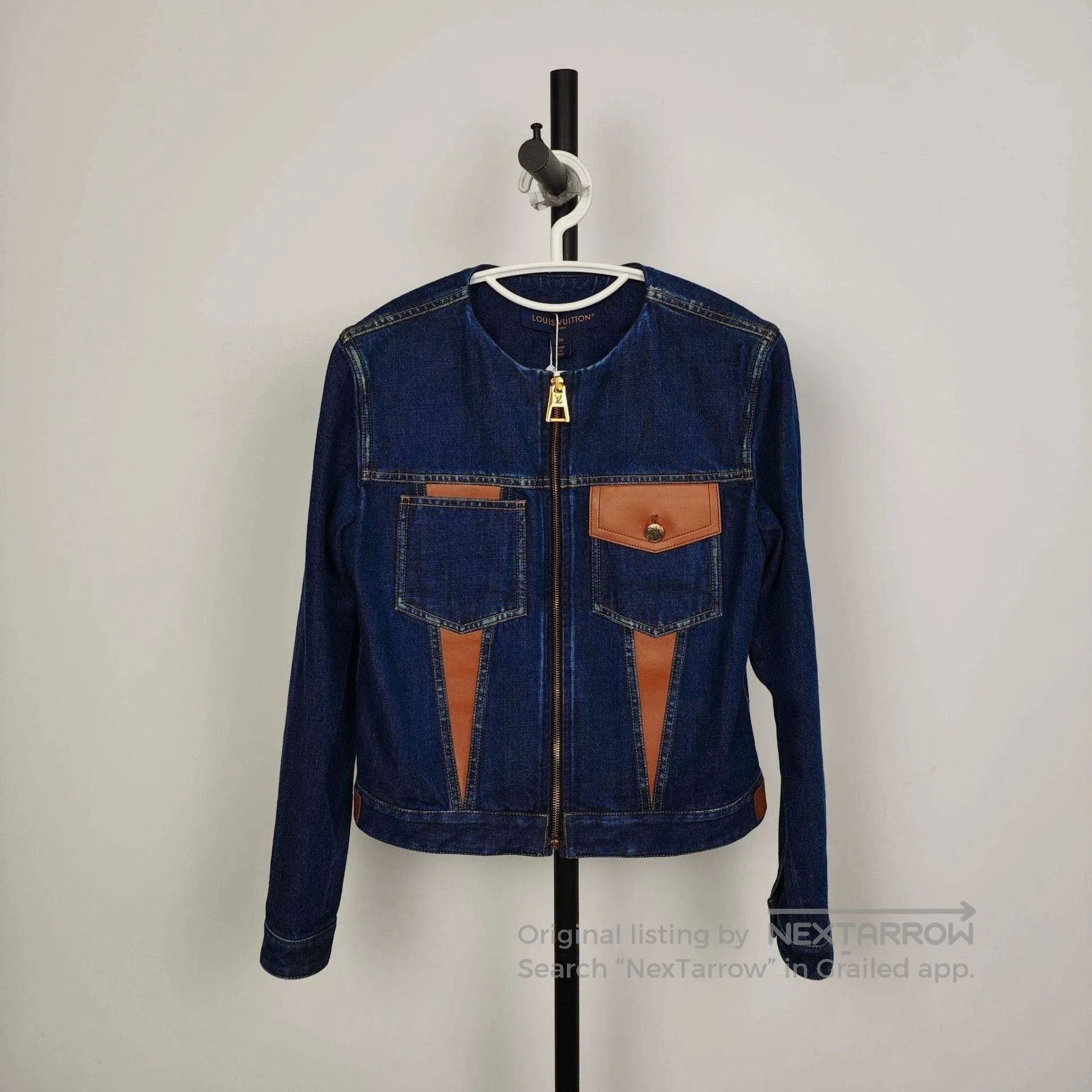 Louis Vuitton LV Women's Denim Leather Patchwork Jacket. Size US XS / EU 42 / 0 - 1 Thumbnail