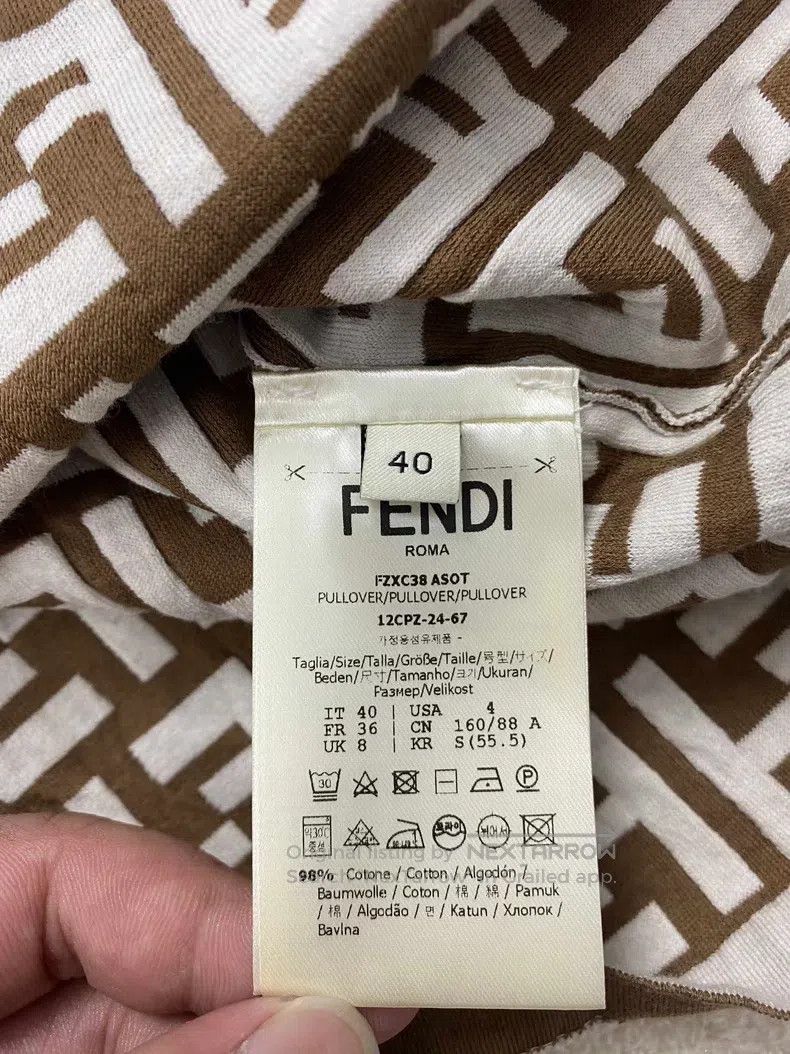 Fendi Fendi Brown All-Over Vintage Logo Short Sleeve T-Shirt Size XS / US 0-2 / IT 36-38 - 5 Thumbnail