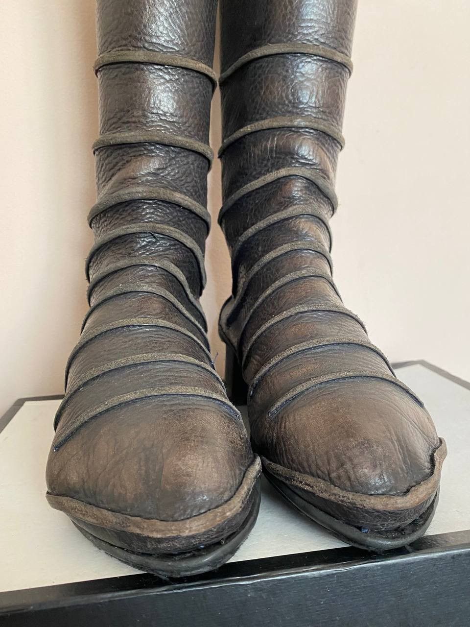 Trippen Trippen Skylla Y2K Leather Mid-Calf Zip Ruffle Rubber Sole Size US 8 / IT 38 - 4 Thumbnail