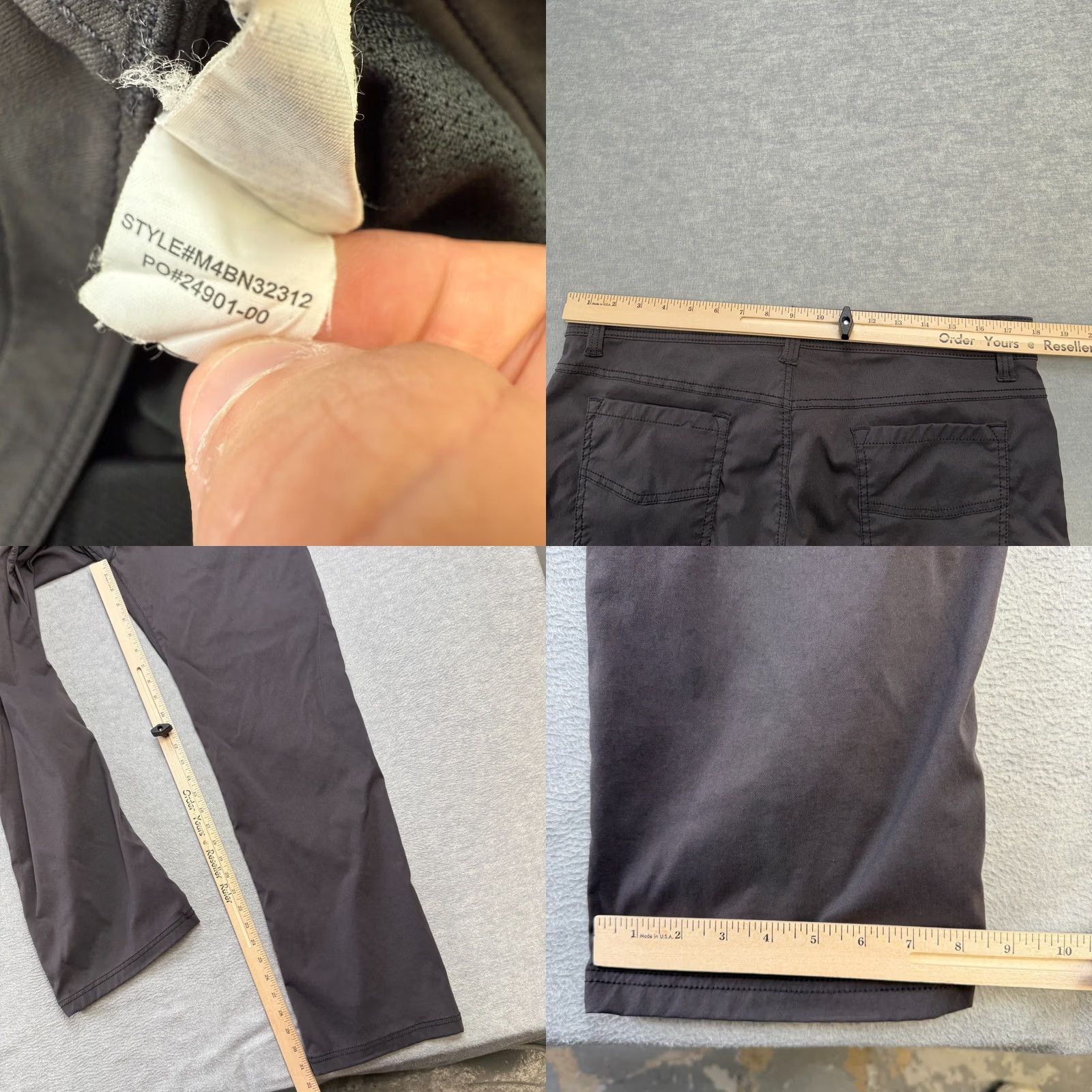 Prana prAna Pants Mens 36x32 Gray Slim Chino Nylon Spandex 5 Pocket Travel Casual Workwear Size US 36 / EU 52 - 8 Thumbnail