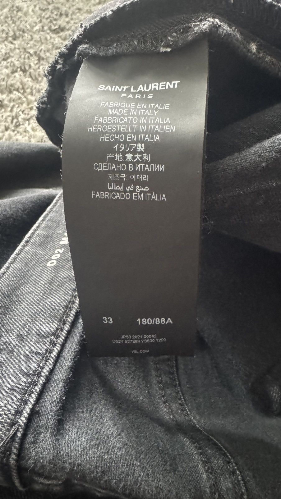 Saint Laurent Paris Saint Laurent Slim fit Black denim Size US 33 - 5 Thumbnail