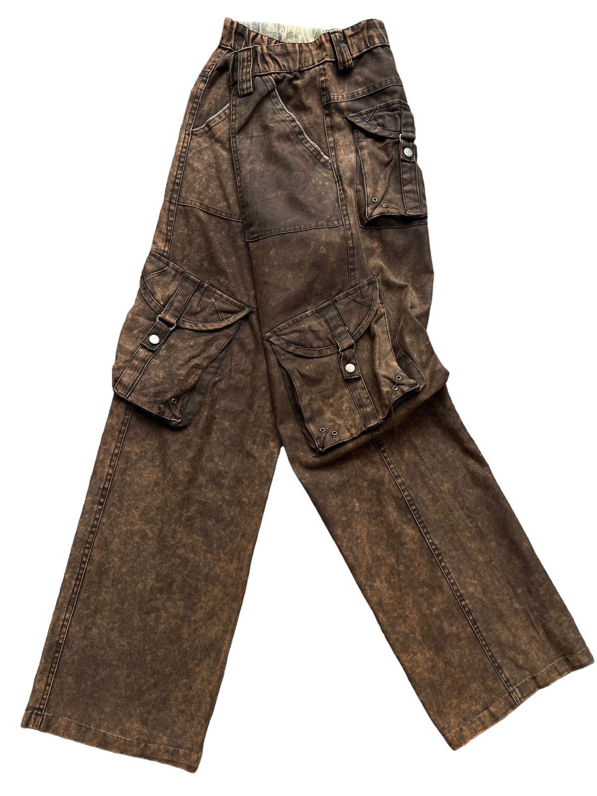 image of Playboi Carti Vintage 90's Ecko Bondage Distressed Baggy Cargo Pants 31X32 in Copper Brown, Men's