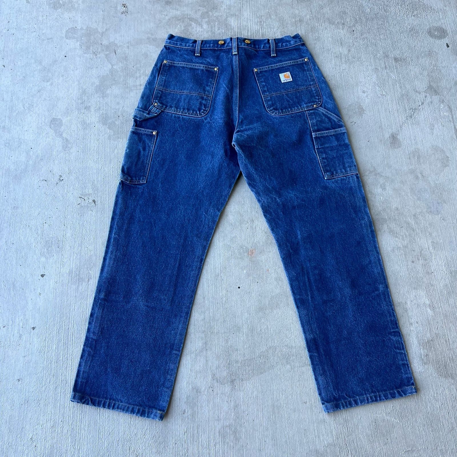 Carhartt × Vintage Carhartt denim blue jeans double knee work carpenter pants Size US 33 - 4 Thumbnail