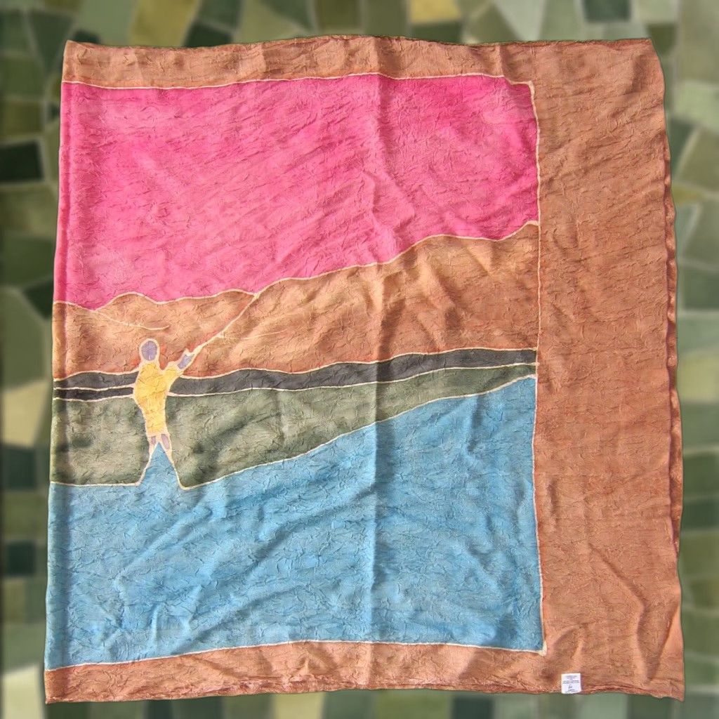 Vintage VINTAGE Planet Surf Hawaii Indonesia Pink Blue Brown Sun Beach Sarong Unisex 42" X 71" Polyester Made in Indonesia" Size ONE SIZE - 1 Thumbnail