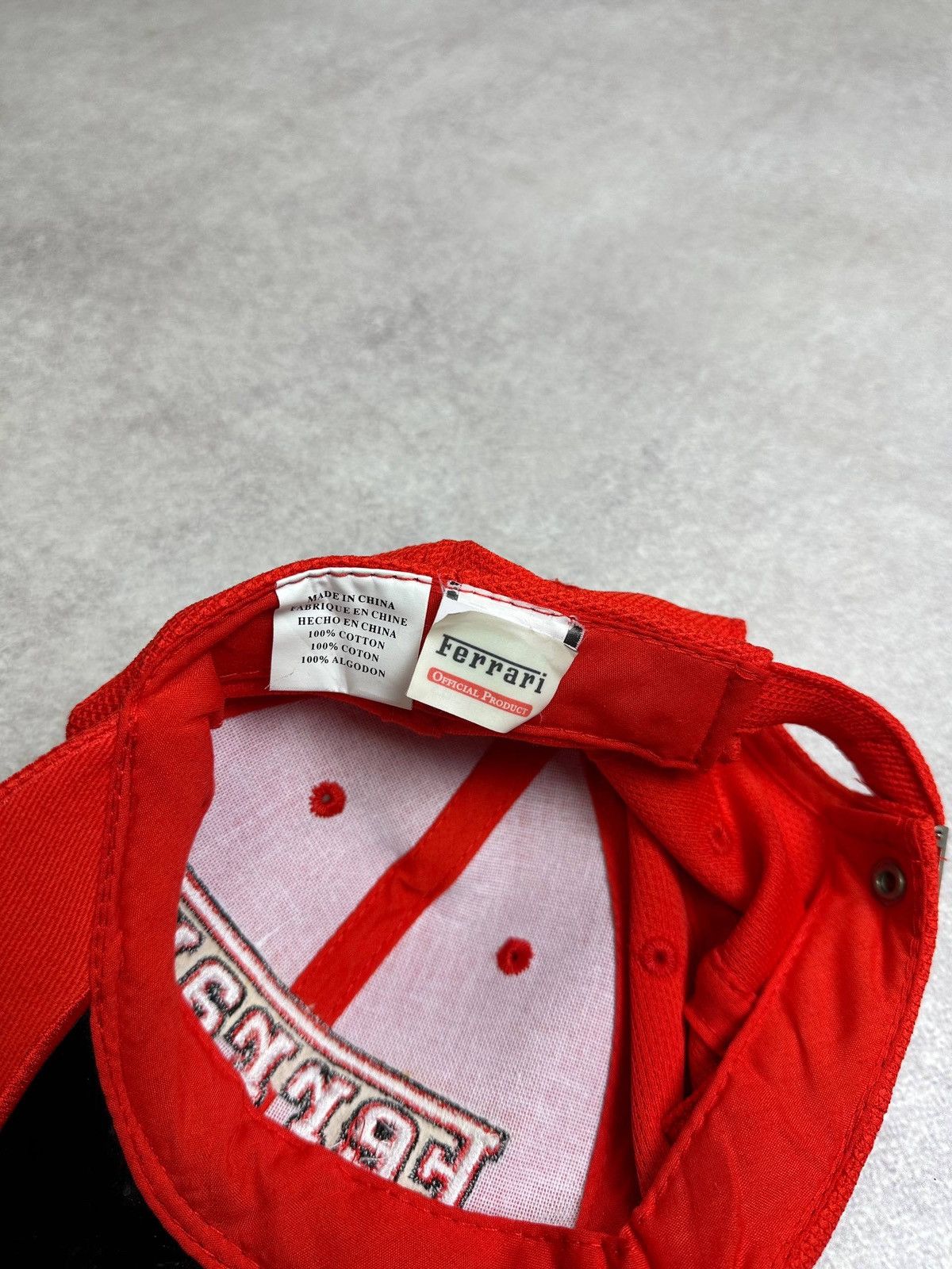 Ferrari Vintage Ferarri F-1 Racing Reflective Red Cap Os Size ONE SIZE - 6 Thumbnail