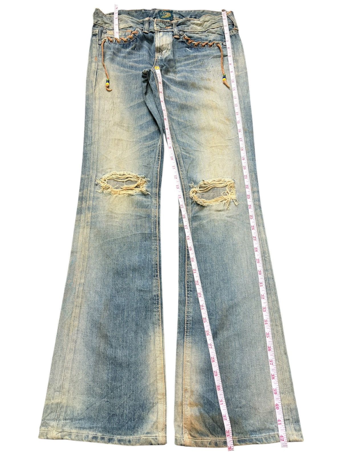 Edwin Vintage Edwin Vienus Mud Wash Distress Low Rise Flare Jeans Size 30" / US 8 / IT 44 - 7 Thumbnail