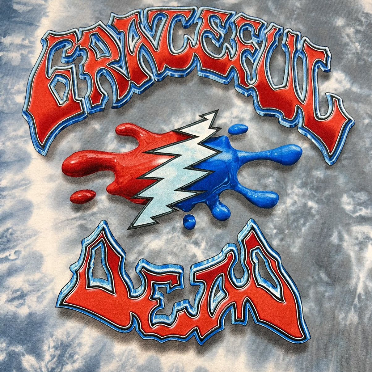 Band Tees × Grateful Dead × Vintage VTG Grateful Dead Tee Shirt Blue Melt Your Face Tye Dye GDP Size US L / EU 52-54 / 3 - 14 Thumbnail