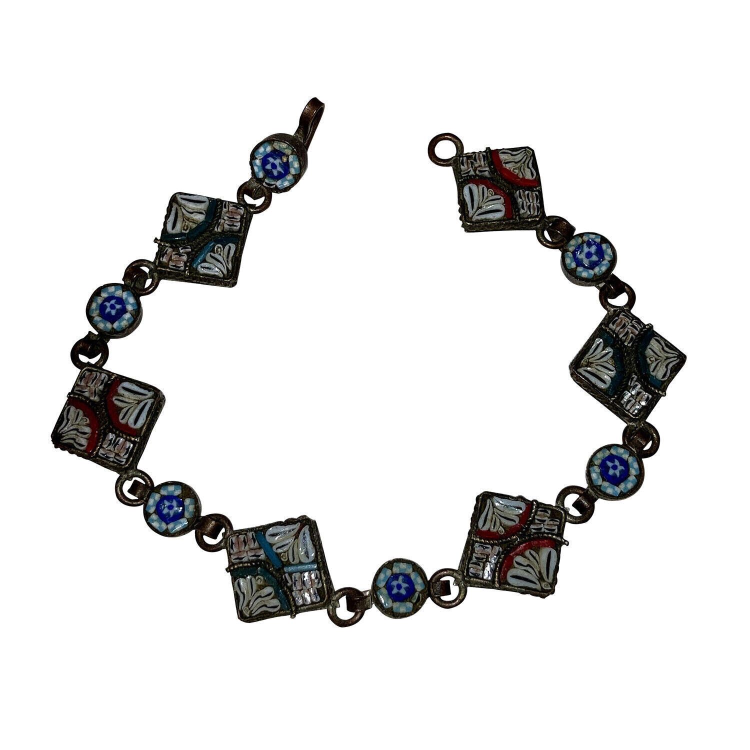 Designer Victorian Micro Mosaic Grand Tour Square Italian Bracelet Size ONE SIZE - 1 Thumbnail