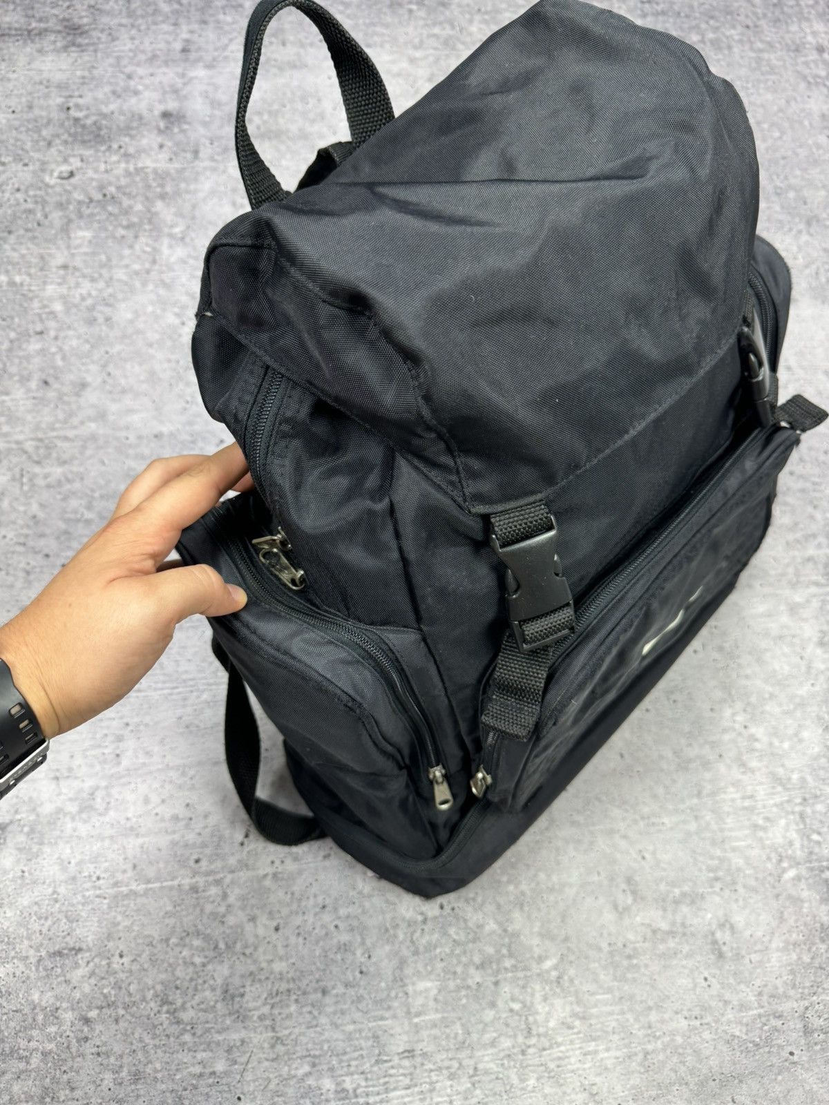 Vintage Nike 90's Y2K Swoosh Logo Drill Archive Backpack Bag