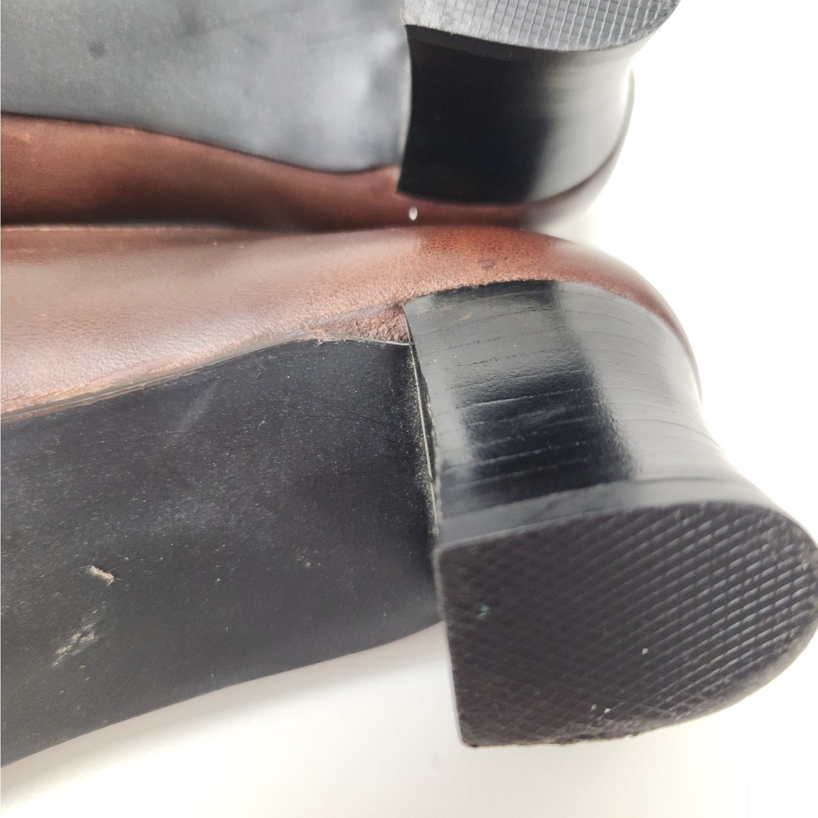 Other Vintage 80s Leather Suede Brown Heels Pumps 8-8 1/2 Sabotage Size US 8 / IT 38 - 9 Thumbnail