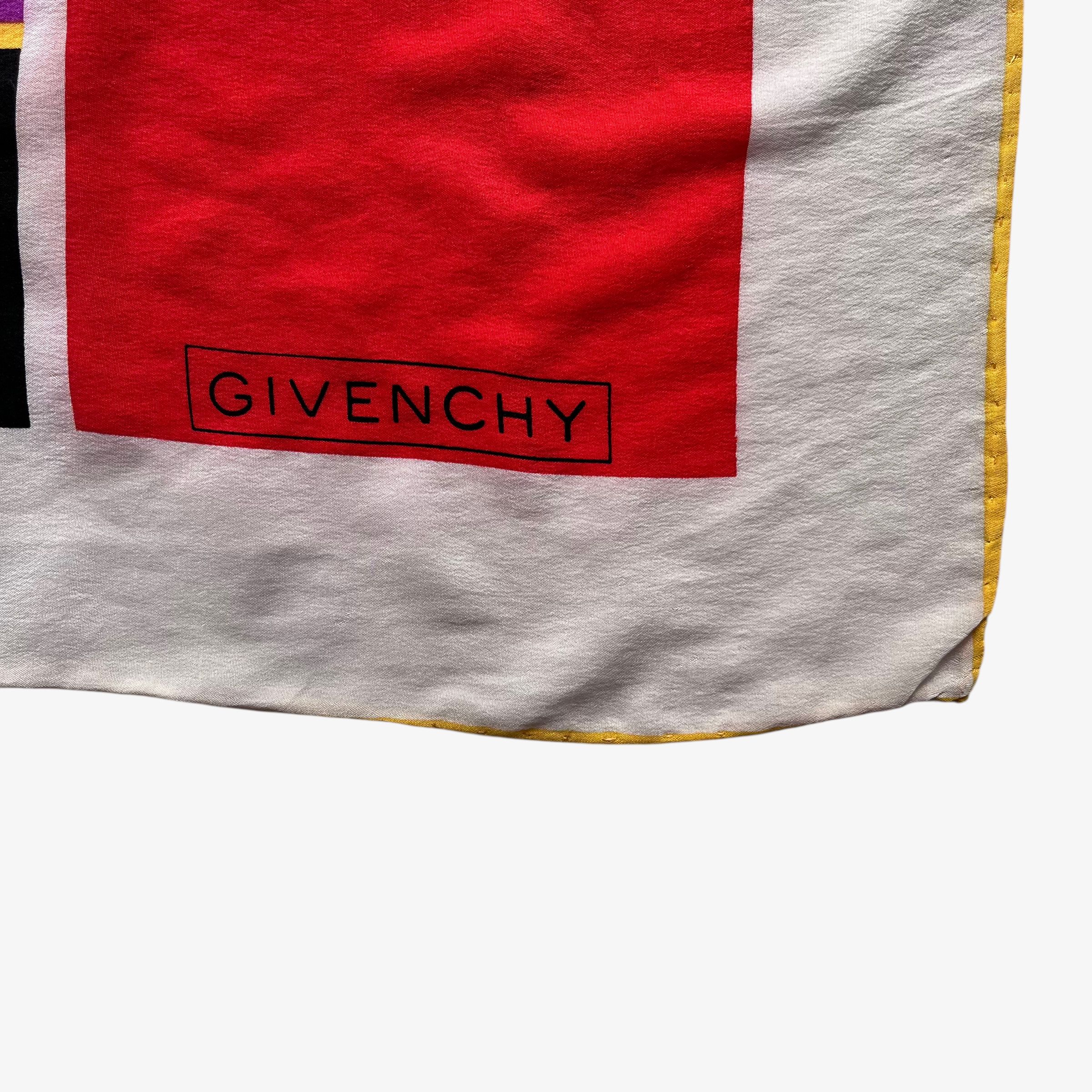 Givenchy Vintage 80s Givenchy Geometric Abstract Print Silk Scarf Size ONE SIZE - 2 Thumbnail