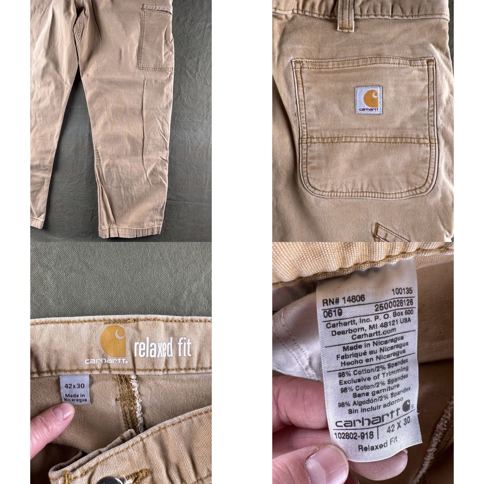 Carhartt Carhartt Double Knee Pants 42x30 Beige Workwear Carpenter 102802-918 Mens Size US 42 / EU 58 - 10 Thumbnail