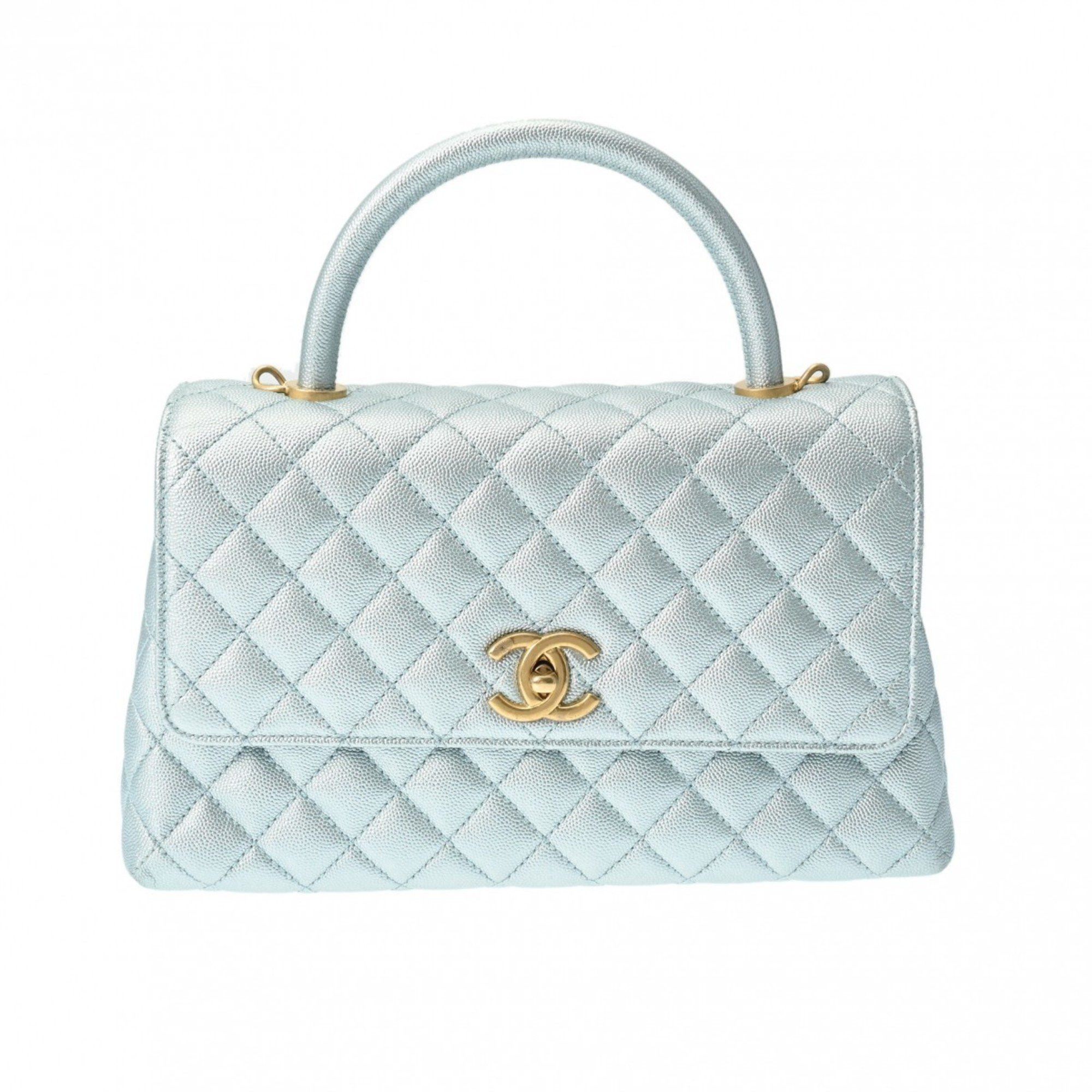 Chanel Chanel Matelasse 29 Metallic Blue A92991 Women s Caviar Skin Handbag Grailed