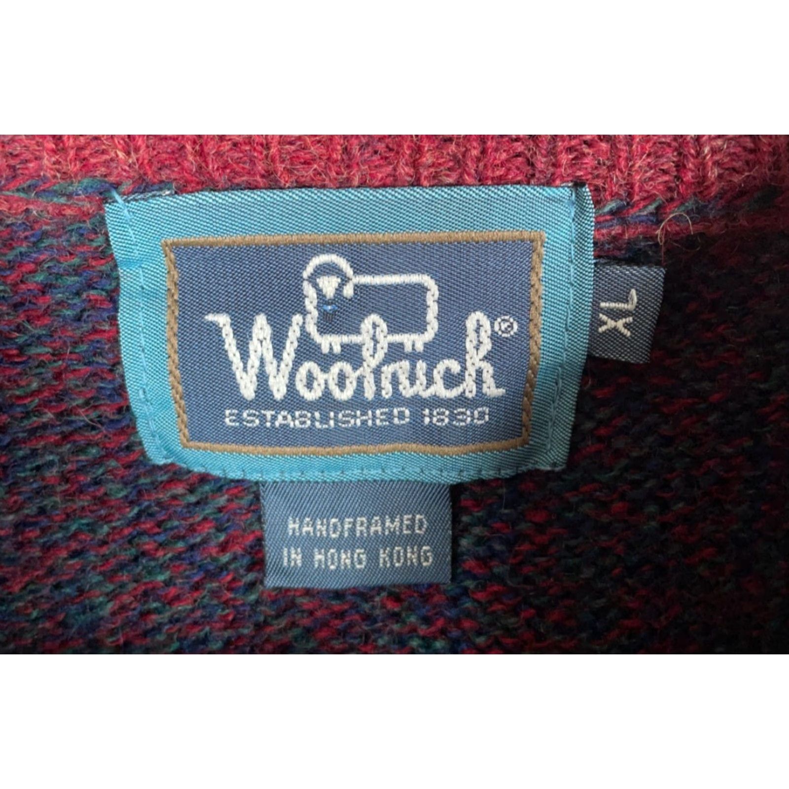 Vintage Woolrich Wool Blend Sweater Men's XL Dark Red Claret Chunky Knit Hand Framed Size US XL / EU 56 / 4 - 3 Thumbnail