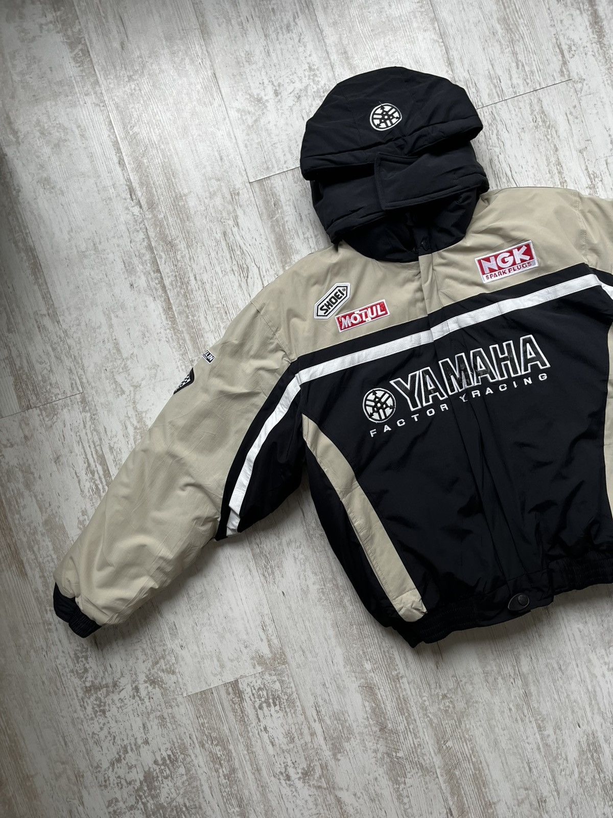 Yamaha Vintage Yamaha Racing Jacket MotoGP Style Beige Black 90s Size US XL / EU 56 / 4 - 2 Thumbnail