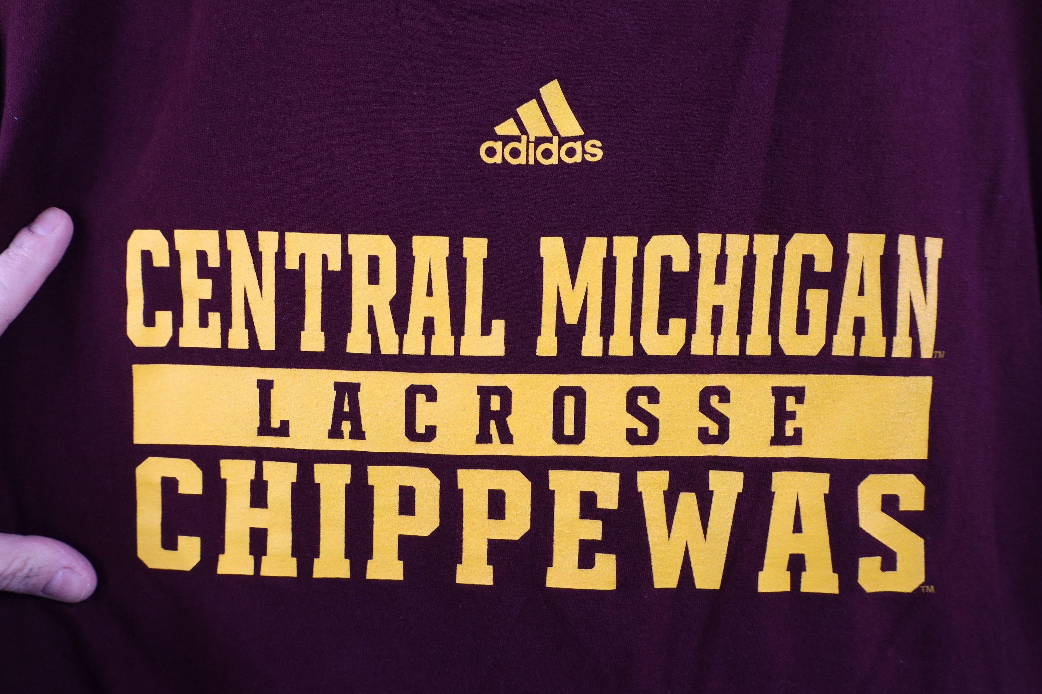 Adidas Adidas Central Michigan University Lacrosse T-Shirt Cotton Size US XL / EU 56 / 4 - 4 Thumbnail