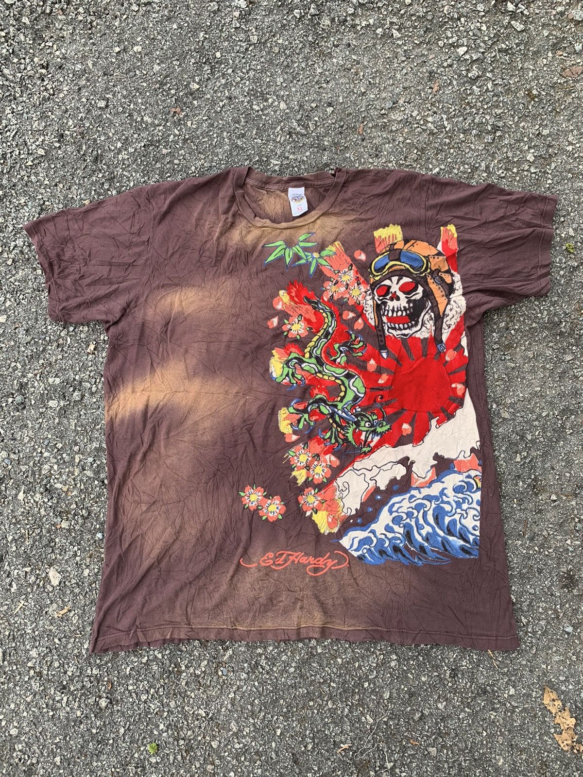 Christian Audigier × Ed Hardy Ed Hardy By Christian Audigier Skull Dragon Two Tone Shirt☠️🐉 Size US XL / EU 56 / 4 - 7 Thumbnail