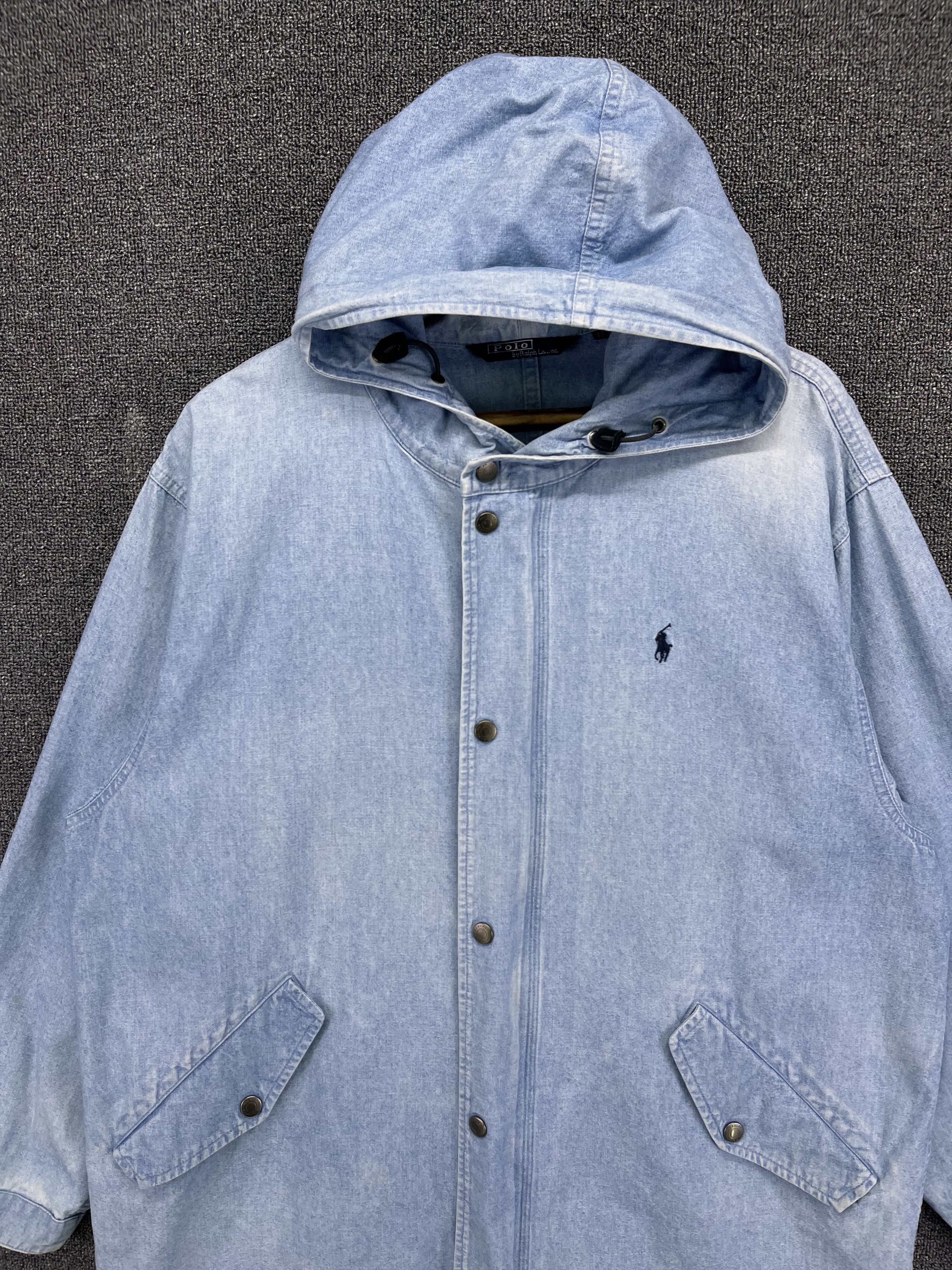 Polo Ralph Lauren Vintage Polo Ralph Lauren Hoodie Rare Denim Jacket Size US L / EU 52-54 / 3 - 5 Thumbnail