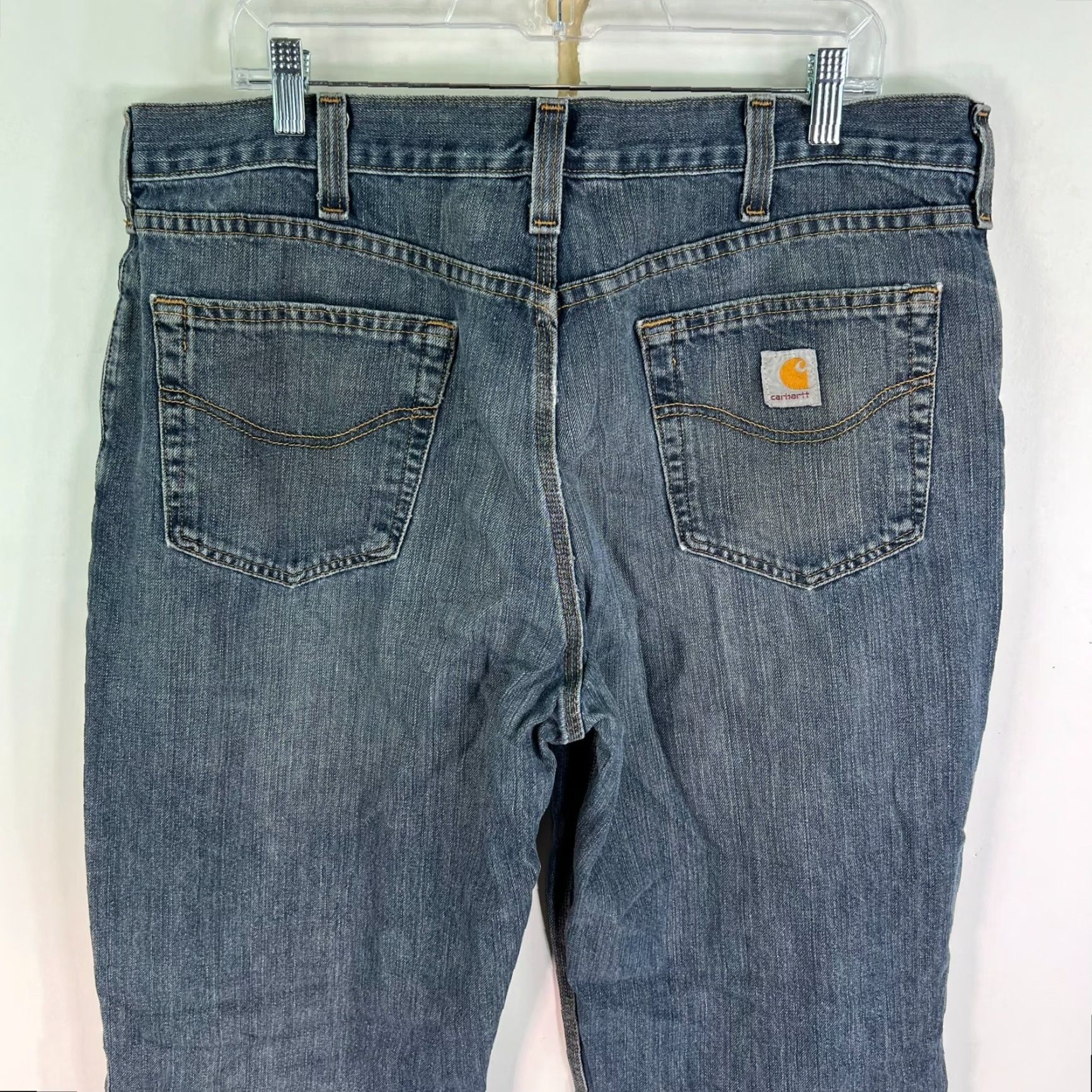 Carhartt Carhartt Jeans Relaxed Fit Straight Denim Blue 38 Mens 30 Inseam Distressed 5-Pocket Logo Button Zipper Medium Wash Regular Size Type Jeans Size US 38 / EU 54 - 5 Thumbnail