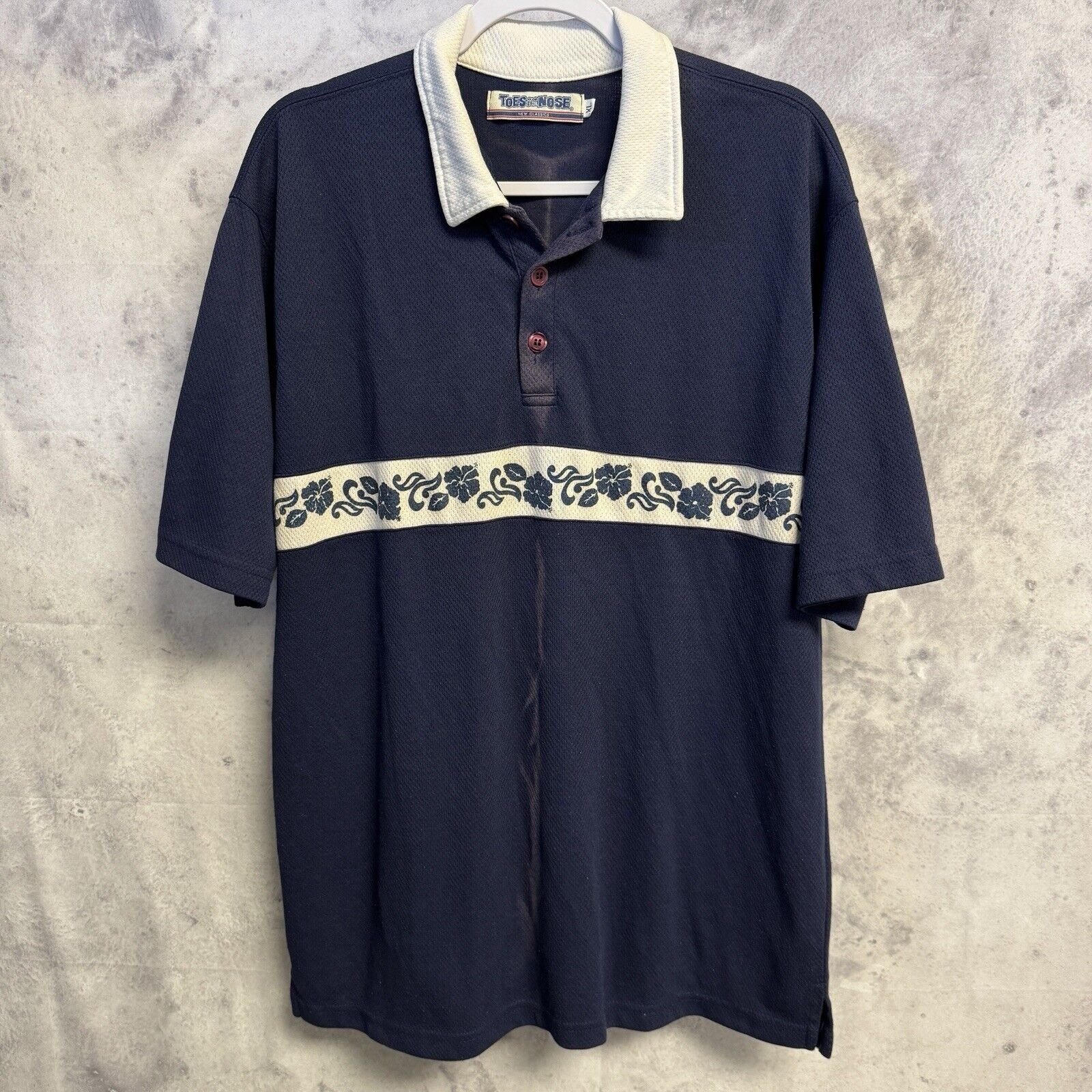 Vintage Vintage Toes On The Nose Polo Shirt Mens XL Blue 90s Y2k Sur Size US XL / EU 56 / 4 - 1 Thumbnail