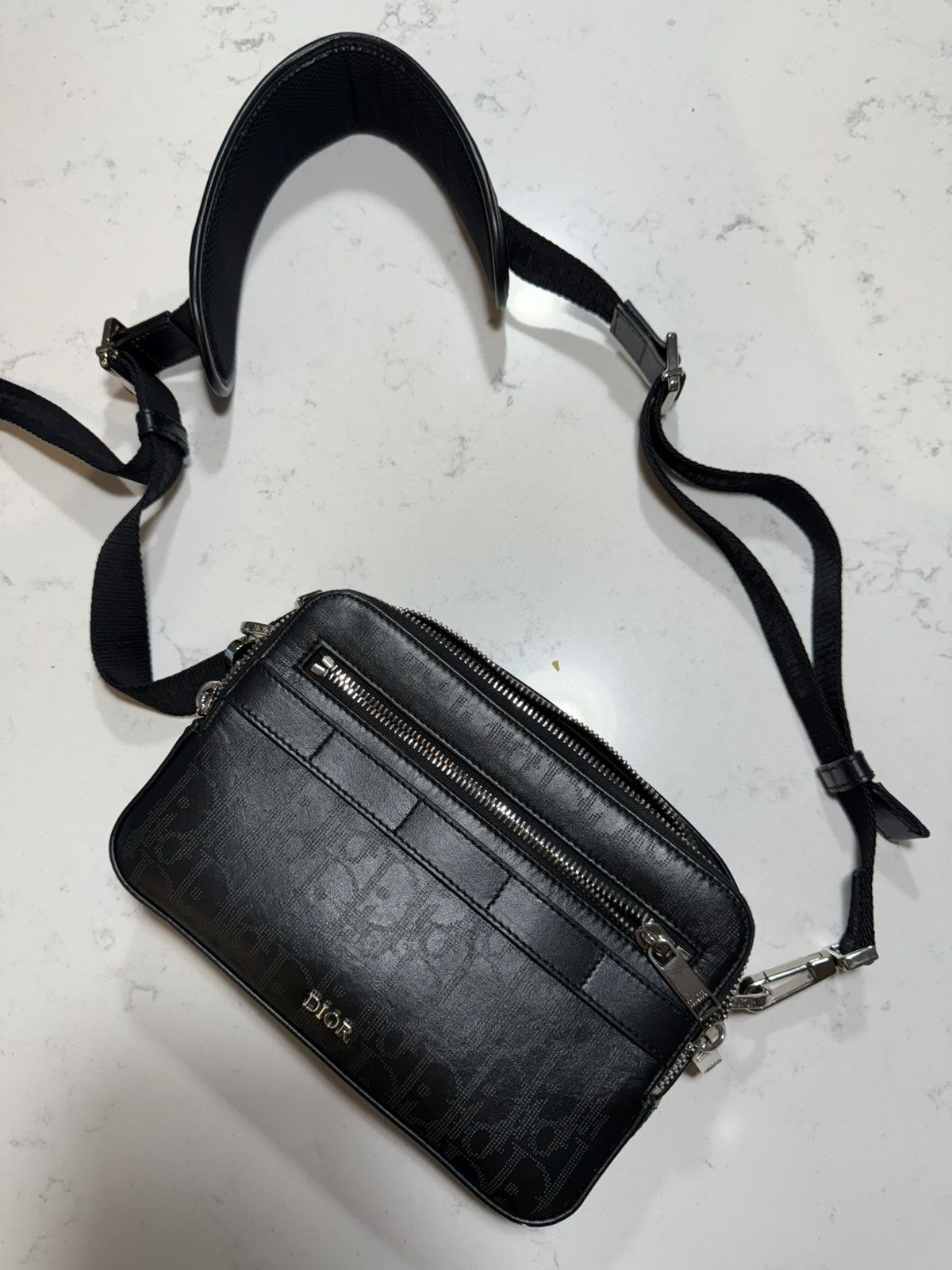 Dior Safari Messenger Black Monogram Bag, Men's