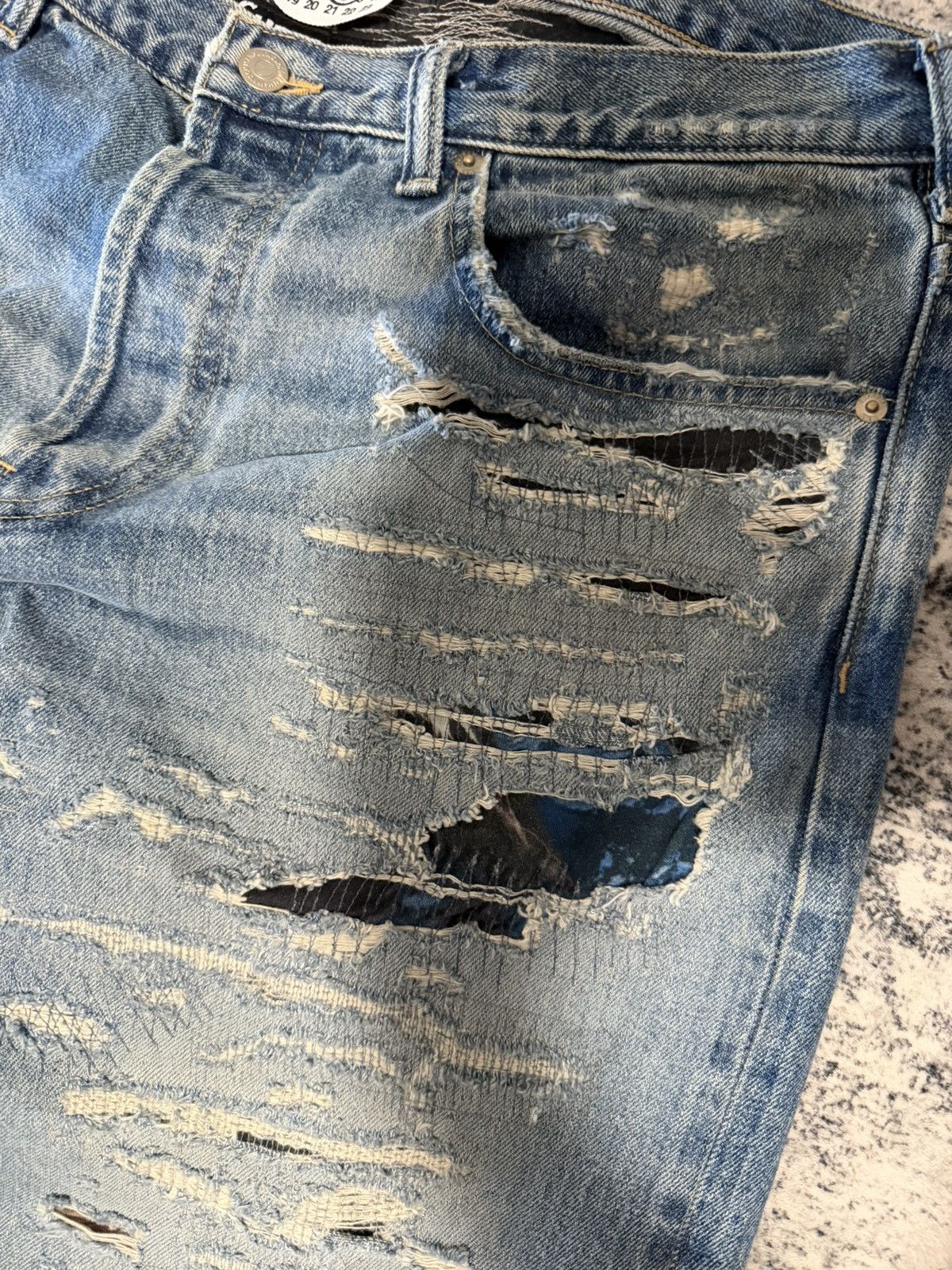 Maison Margiela × Supreme Supreme x MM6 Maison Margiela Distressed Loose Fit Jeans Size US 34 / EU 50 - 6 Thumbnail